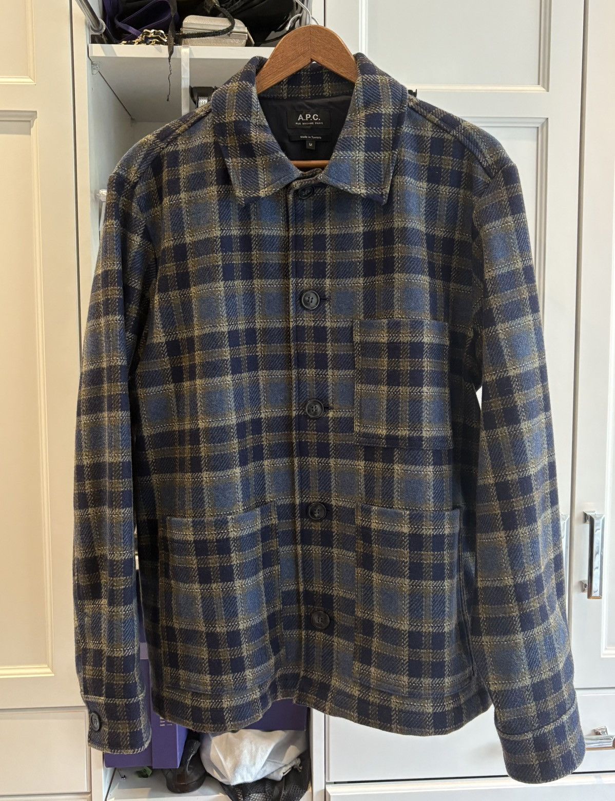 A.P.C. A.P.C. Emile Blue Plaid Jacket Size US M / EU 48-50 / 2 - 2 Thumbnail