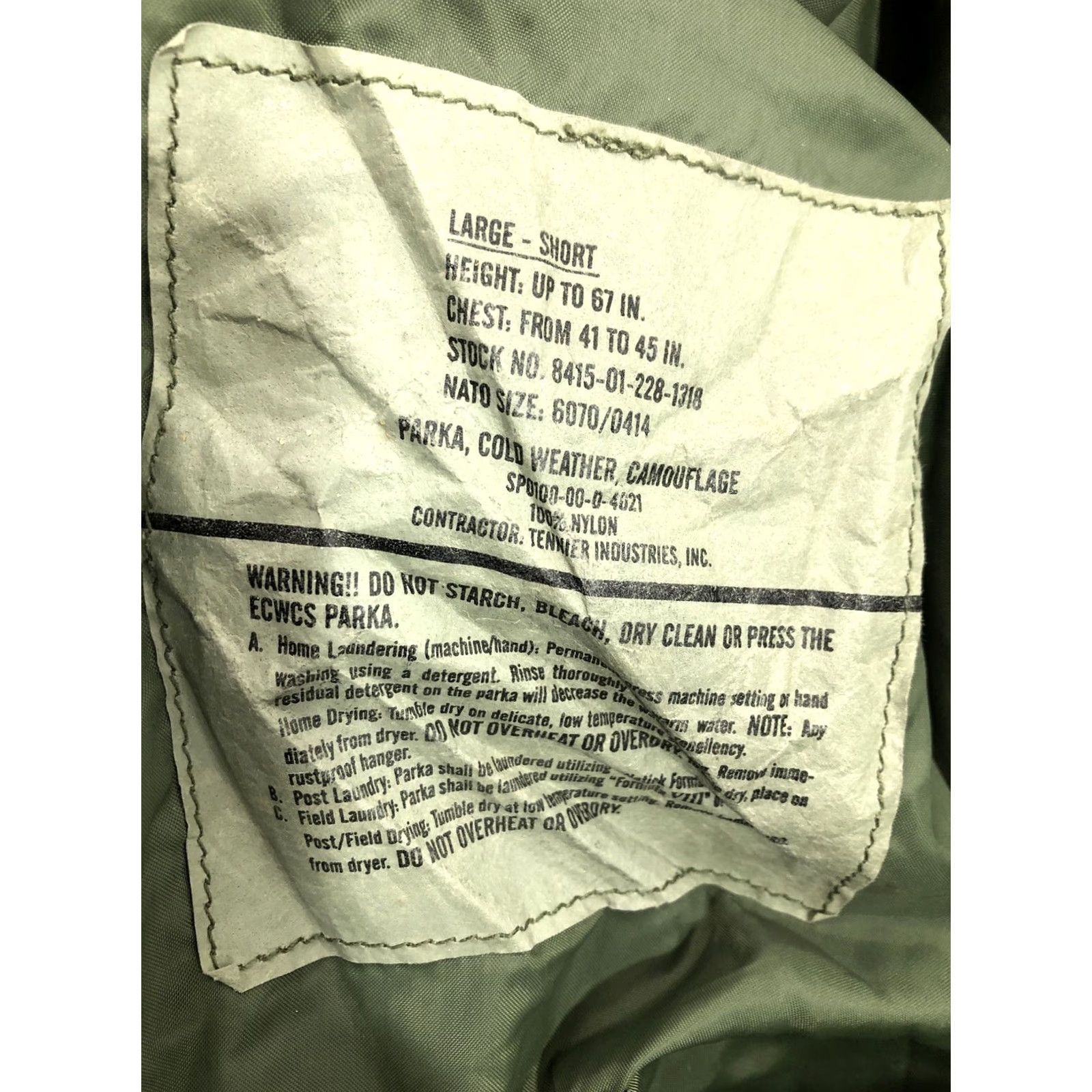 Vintage COLD WEATHER PARKA Camouflage Military JACKET Short Large Size US 33 - 7 Thumbnail