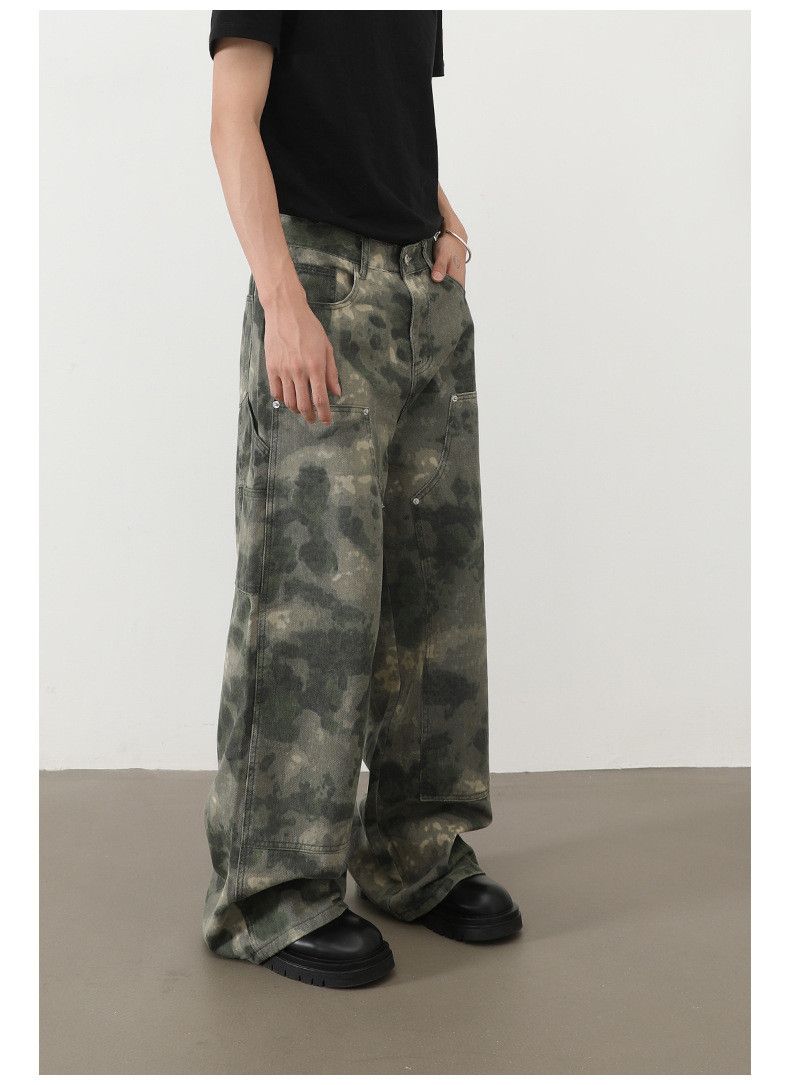 Vintage Retro men's loose straight casual workwear camouflage jeans Size US 32 / EU 48 - 4 Thumbnail