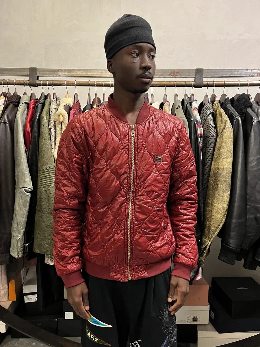 Dolce & Gabbana 2000s Dolce & Gabana Quilted Red Bomber Jacket Size US M / EU 48-50 / 2 - 2 Thumbnail