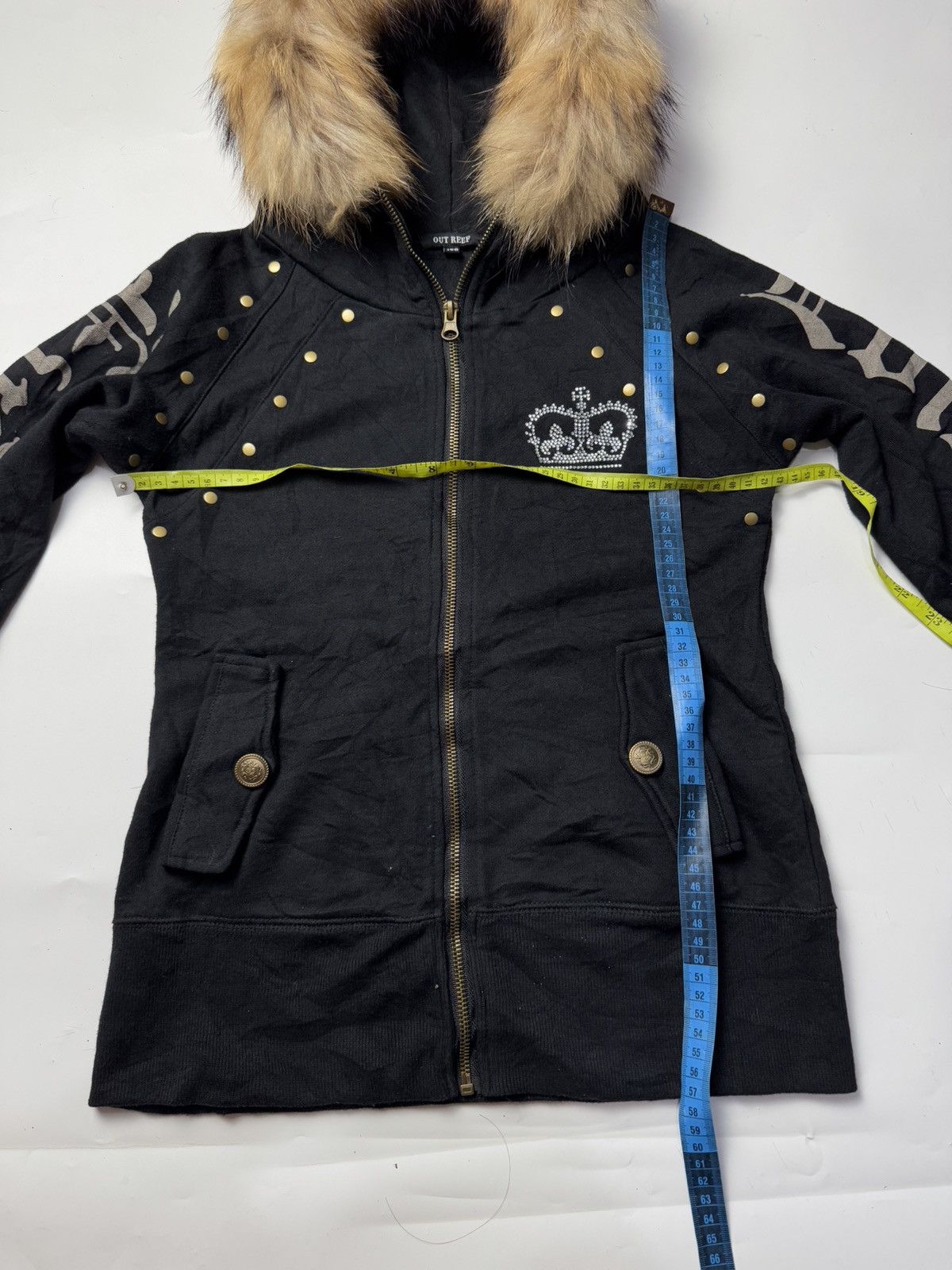 Le Grande Bleu (L.G.B.) Fur Hoodie Gothic Studded England Skulls Ifsix Style Size US S / EU 44-46 / 1 - 7 Thumbnail