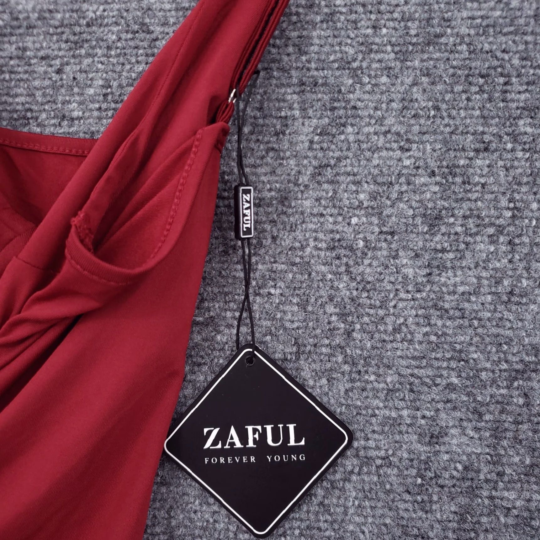ZAFUL Zaful Dress Womens M Medium Red Bodycon Mini Ruched Ruffle V-Neck Sleeveless NEW Size M / US 6-8 / IT 42-44 - 3 Thumbnail