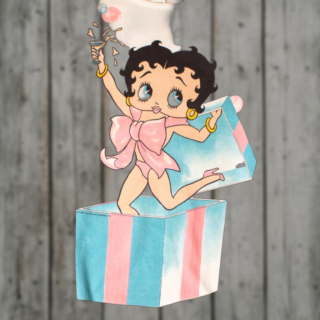 Vintage VINTAGE Betty Boop Surprise Gift Sweatshirt 1990s White Medium Womens Size US M / EU 48-50 / 2 - 1 Thumbnail