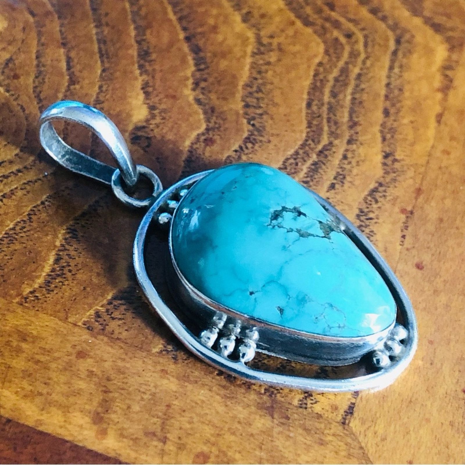 Vintage Vintage Native American Navajo MD 925 turquoise pendant Size ONE SIZE - 1 Thumbnail