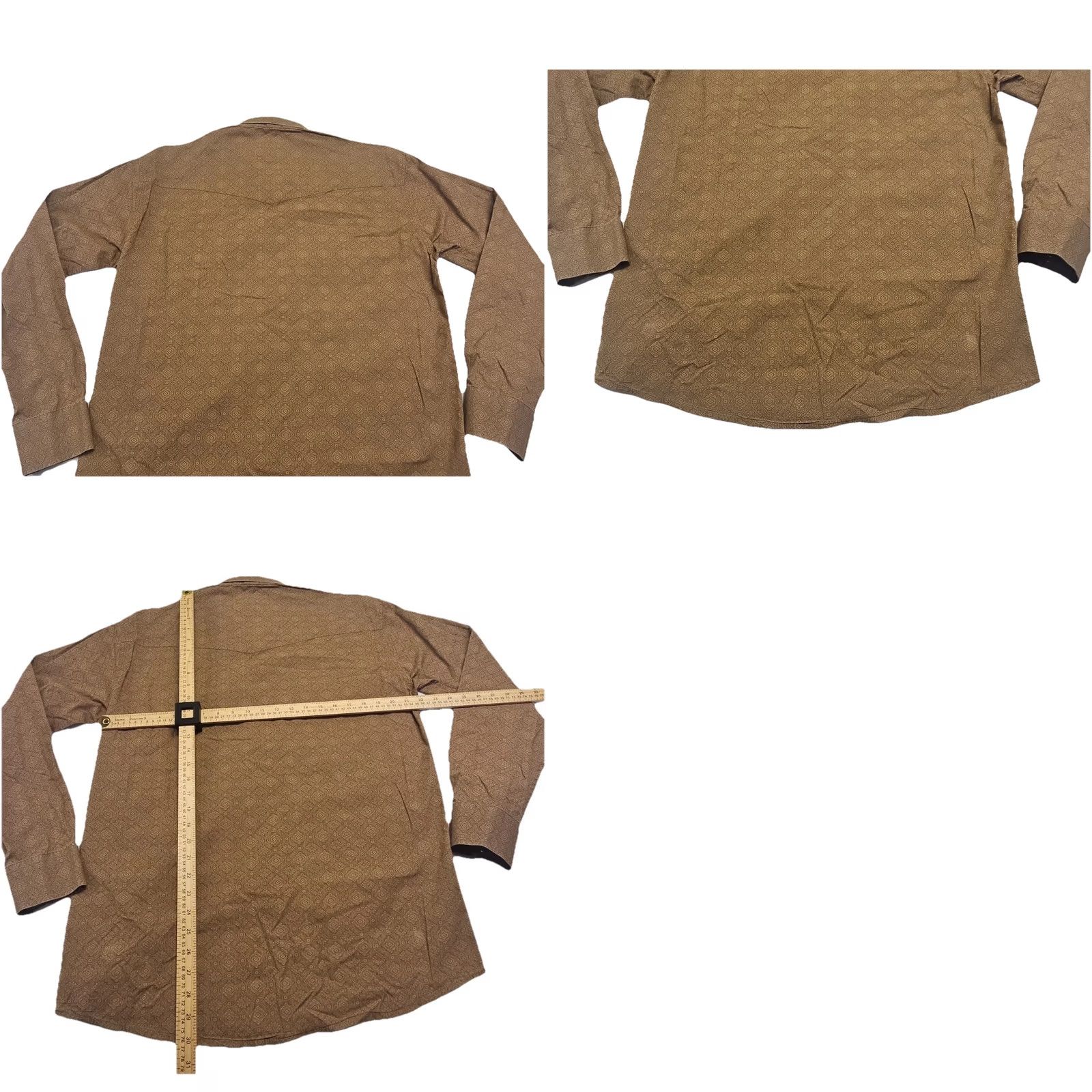 Vintage Larry Mahan Cowboy Western Shirt Mens Large Brown Geometric Pearl Snap Y2K Size US L / EU 52-54 / 3 - 8 Thumbnail