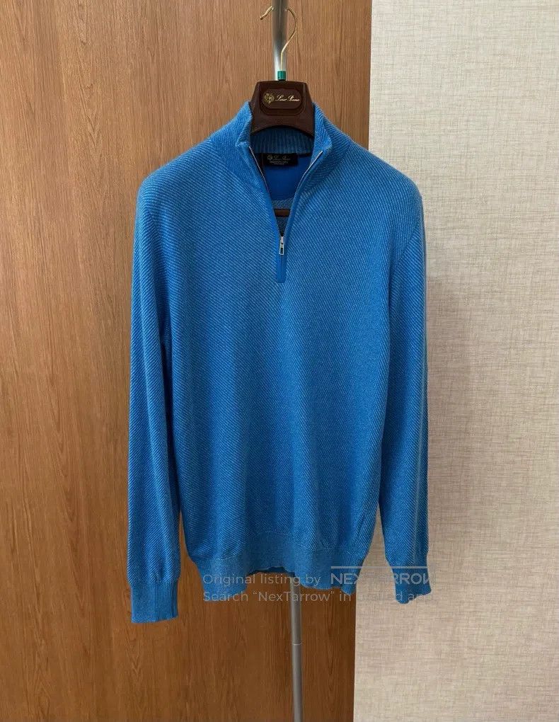 Loro Piana LORO PIANA Men's zippered knit sweater 100% cashmere with Size US M / EU 48-50 / 2 - 1 Thumbnail