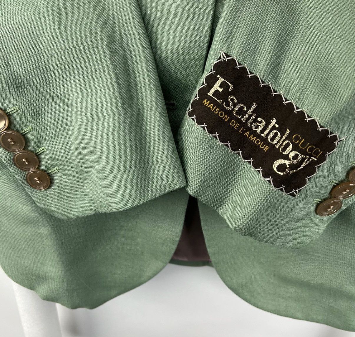 Gucci Gucci/Green Gold Logo Embroidered Blazer K12 Size XS / US 0-2 / IT 36-38 - 6 Thumbnail