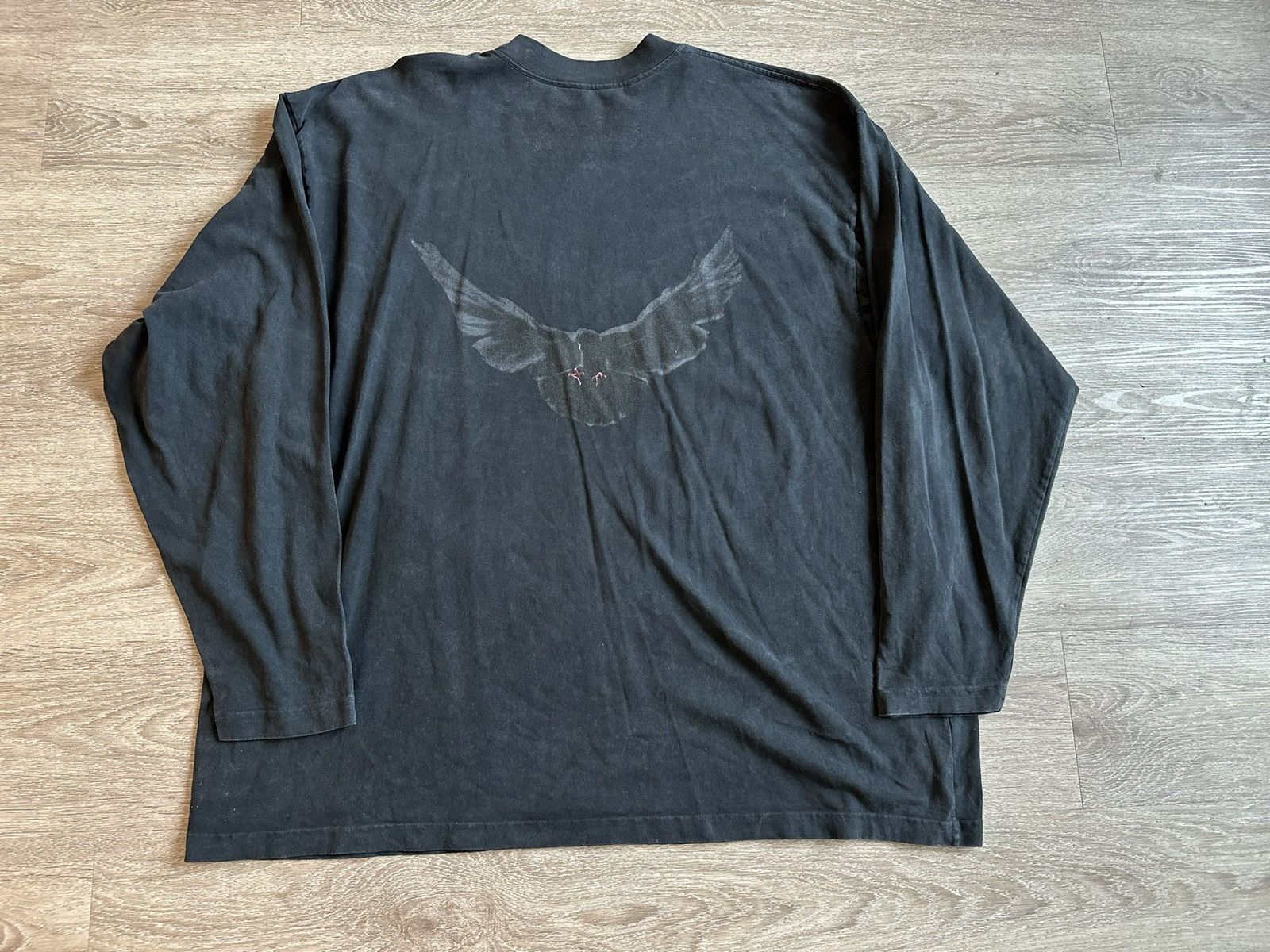 image of Yeezy Gap Balenciaga Black Dove Tee Donda 2 Event in Washed Black, Men's (Size XL)