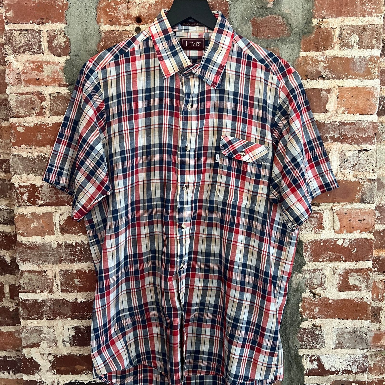 Levi's VTG 80s Levi's Men's Plaid Shirt MADE IN USA L 22x31 Size US L / EU 52-54 / 3 - 2 Thumbnail