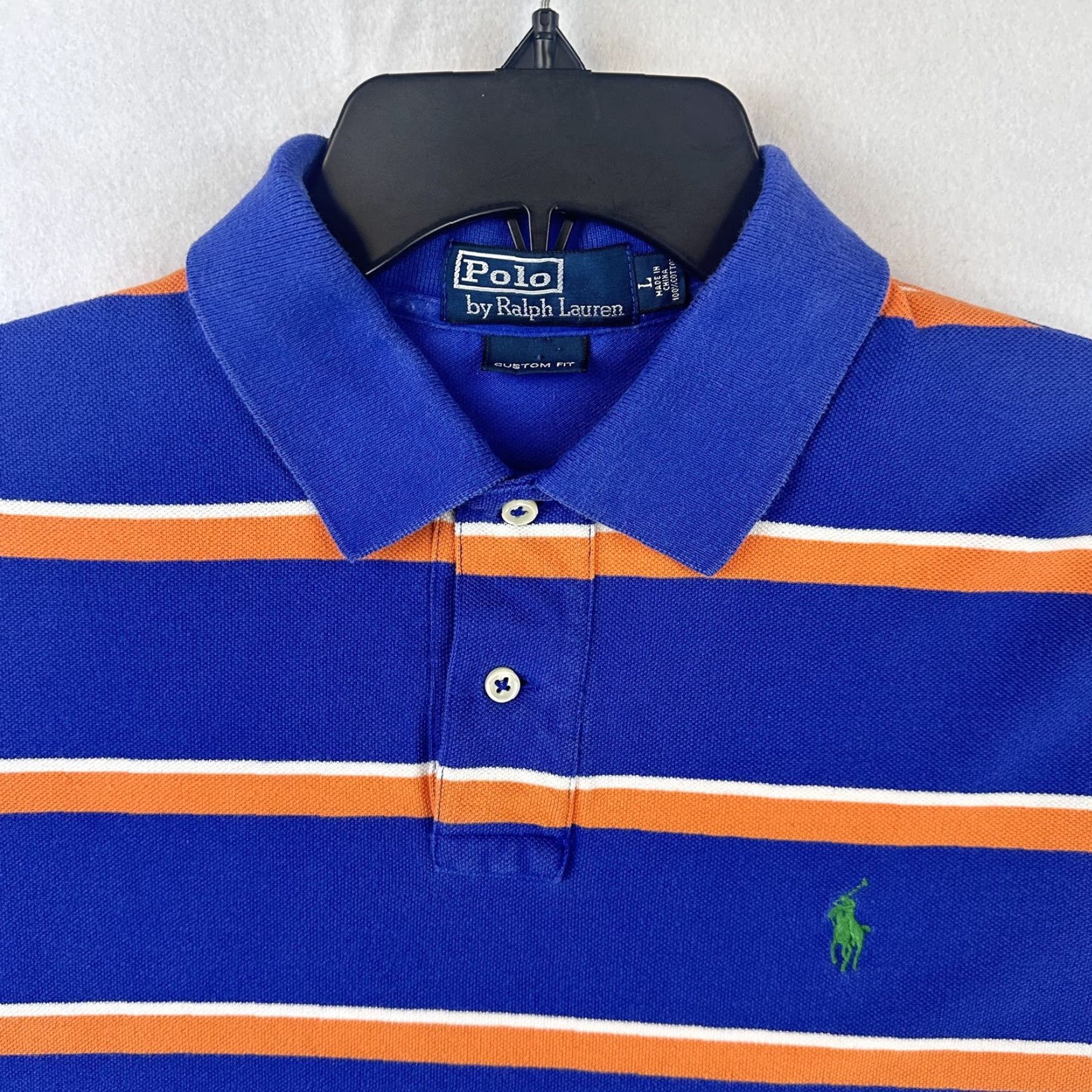 Polo Ralph Lauren VINTAGE Polo Ralph Lauren Polo Shirt Mens Large Custom Fit Striped Short Sleeve Casual Size US L / EU 52-54 / 3 - 3 Thumbnail