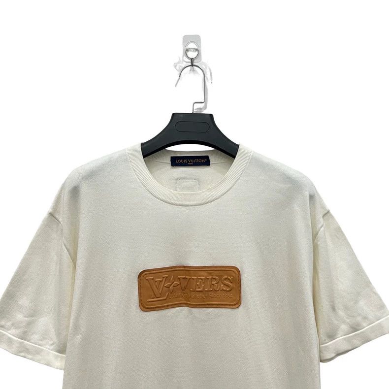 Louis Vuitton Louis Vuitton White leather logo knitted short sleeve Size US XL / EU 56 / 4 - 4 Thumbnail