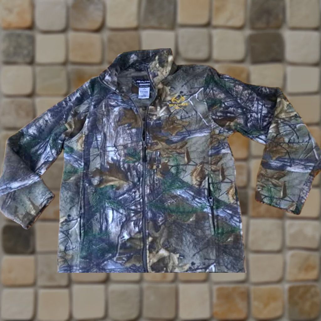 Realtree VINTAGE Realtree Camouflage Full Zip Fleece Jacket Medium M Unisex Adults Green Warm Up Jacket Size US M / EU 48-50 / 2 - 1 Thumbnail