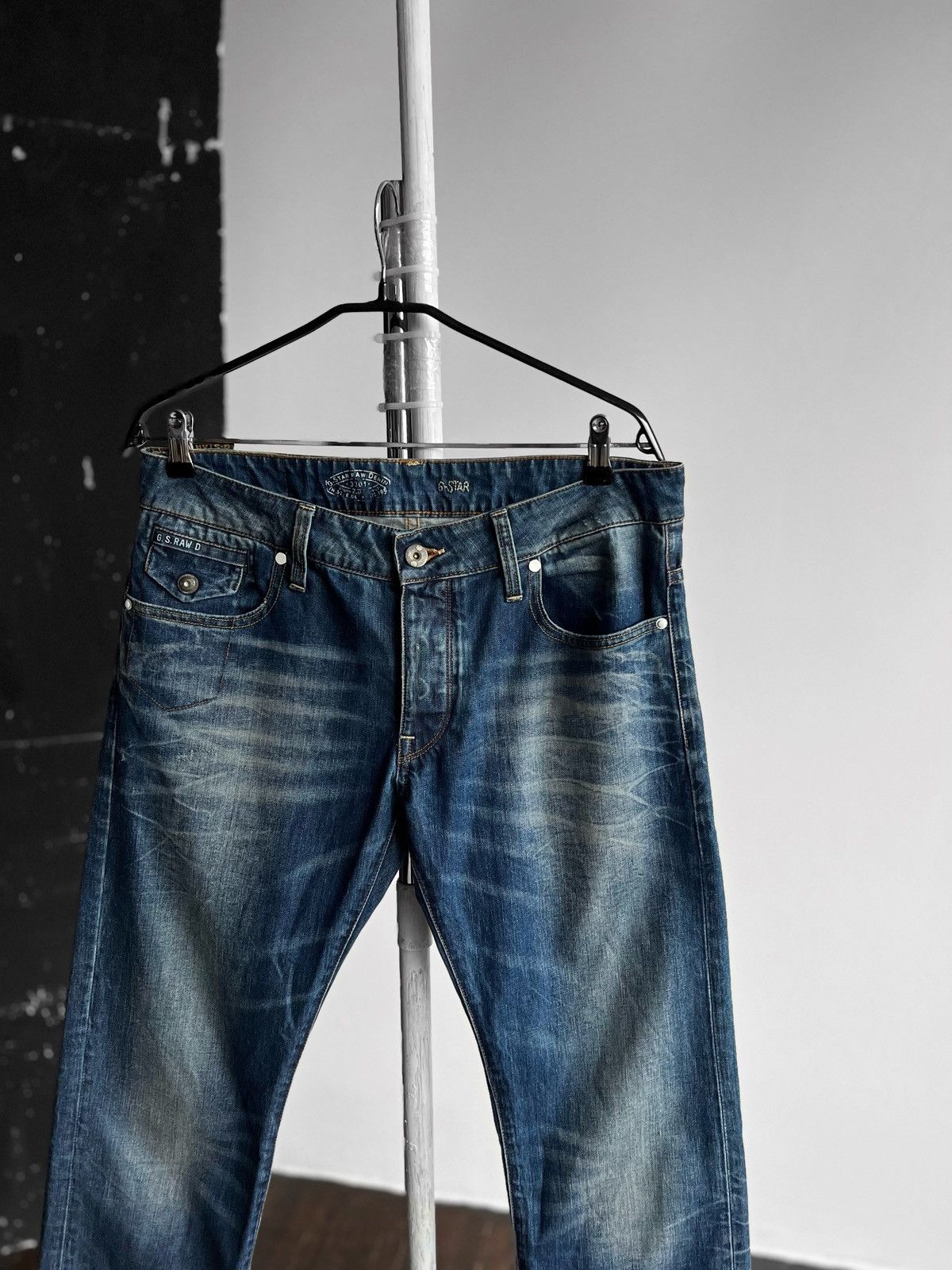 G-Star G-Star Raw Mens Morris Low Straight Regular Jeans Button Size US 34 / EU 50 - 2 Thumbnail