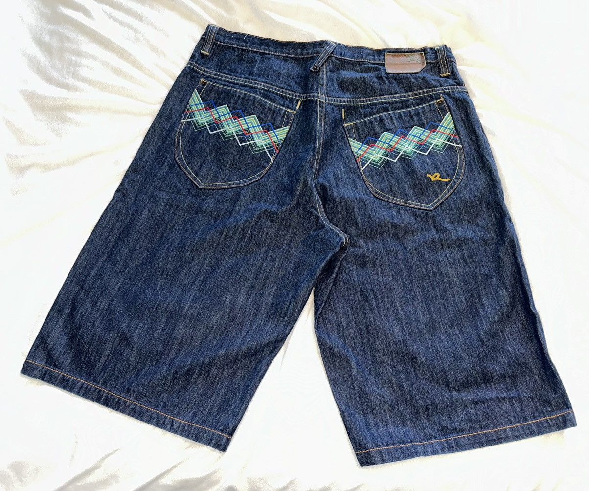 Rocawear × Vintage VTG Rocawear Denim Shorts Mens Blue Embroidered-40x13 Size US 40 / EU 56 - 1 Thumbnail