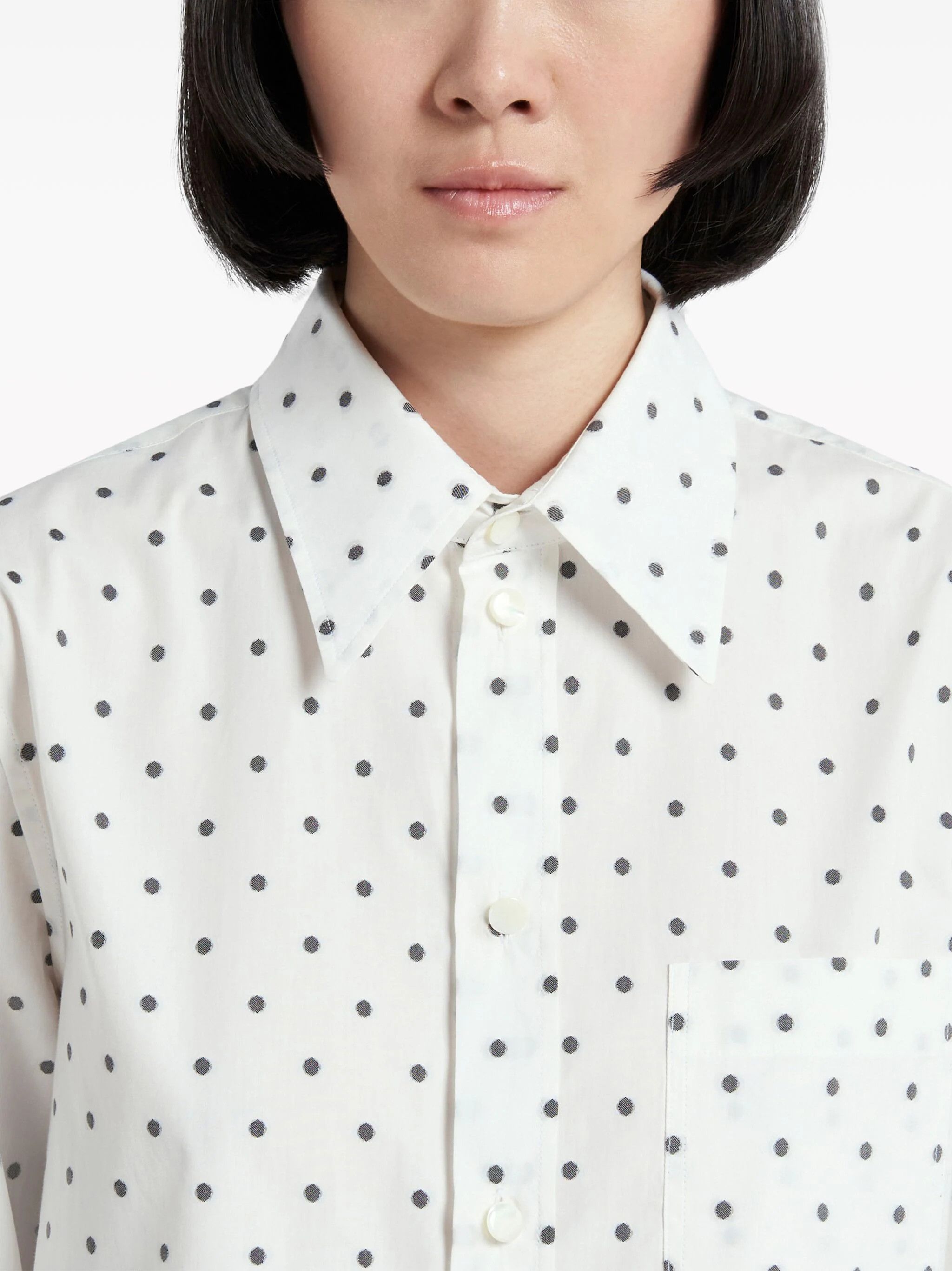 Marni o1w1db10824 Polka Dots Shirt in White Size S / US 4 / IT 40 - 4 Thumbnail