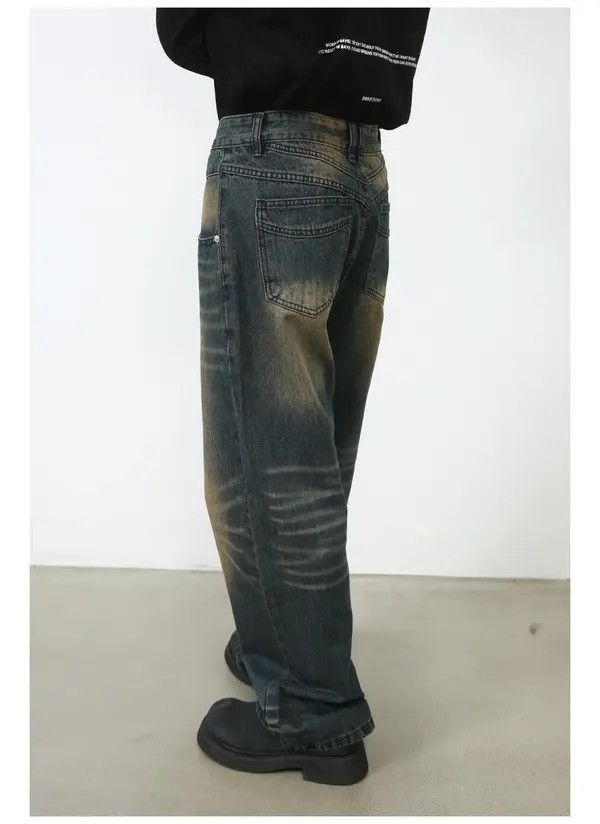 Japanese Brand Honjoh x Maki Vintage washed distressed loose straight jeans Size US 32 / EU 48 - 4 Thumbnail