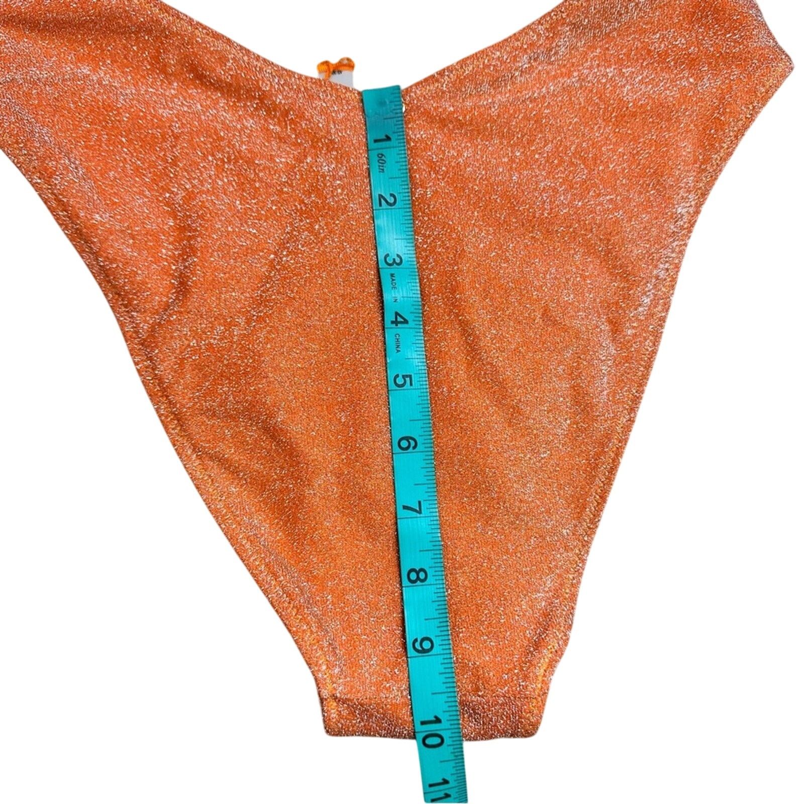 Victoria's Secret Victoria’s Secret Orange Brazilian Shimmer Bikini Size XS/S Size ONE SIZE - 9 Thumbnail