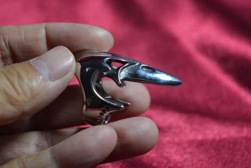 Jewelry Skull Bird Jewelry Rings Open Size Chrome Ring (Size 7-13) Size ONE SIZE - 4 Thumbnail