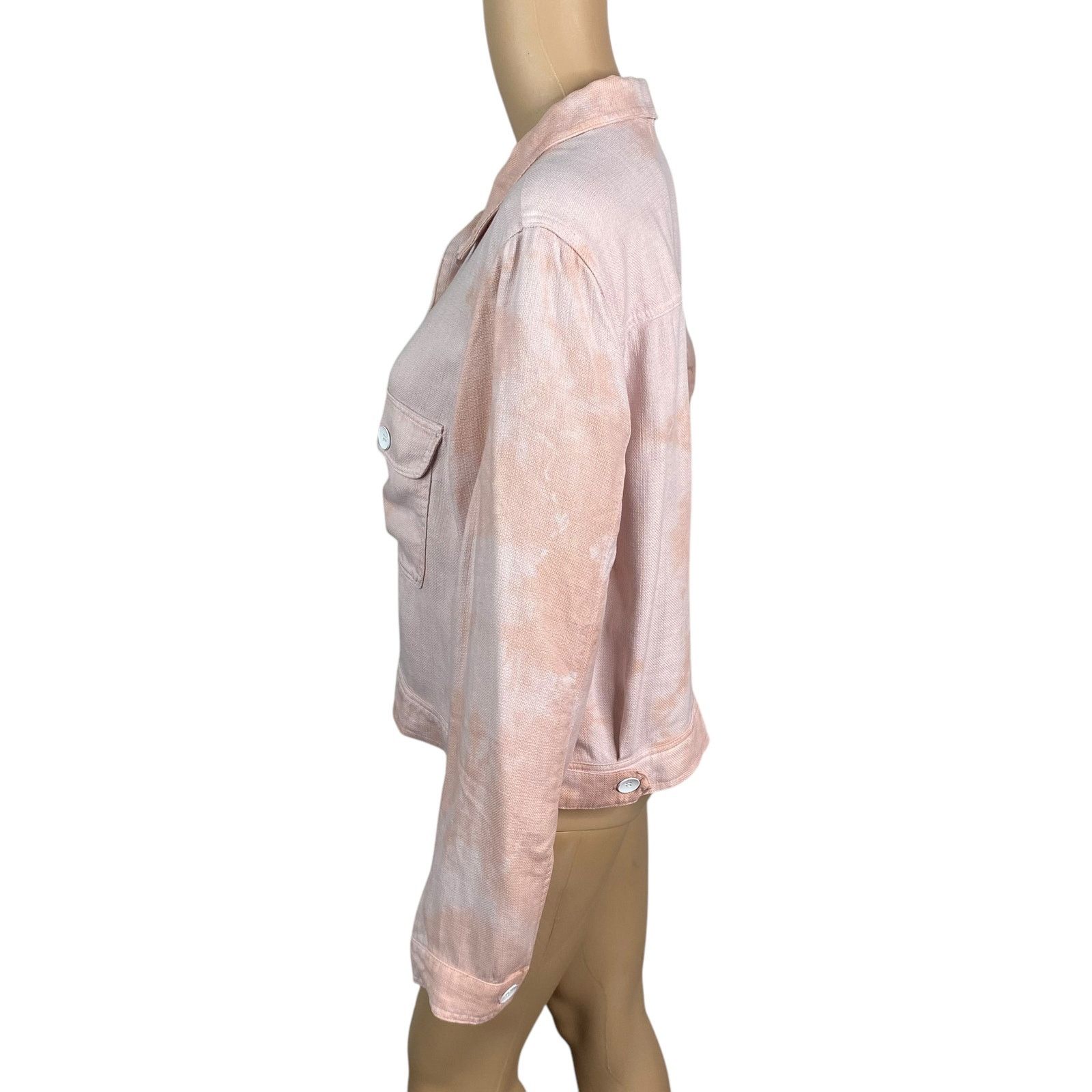 Bella Dahl Bella Dahl Pink Tie Dye Button Up Tencel Jacket Coat SZ L Size L / US 10 / IT 46 - 4 Thumbnail