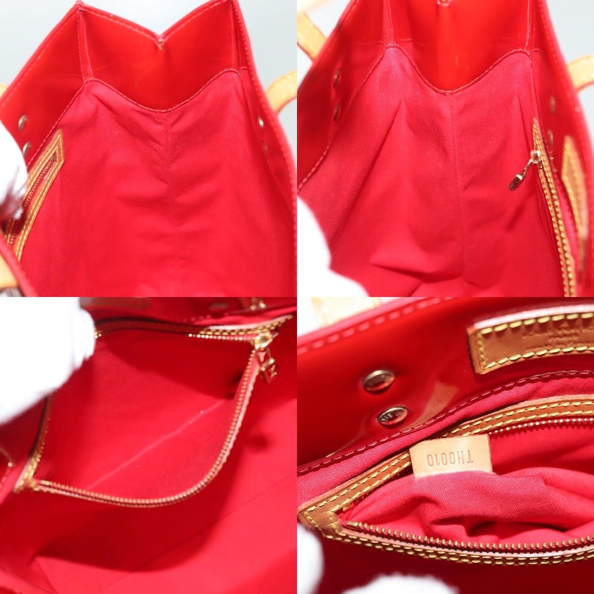 Louis Vuitton LOUIS VUITTON Monogram Vernis Reade MM Hand Bag Red Rouge Size ONE SIZE - 12 Thumbnail