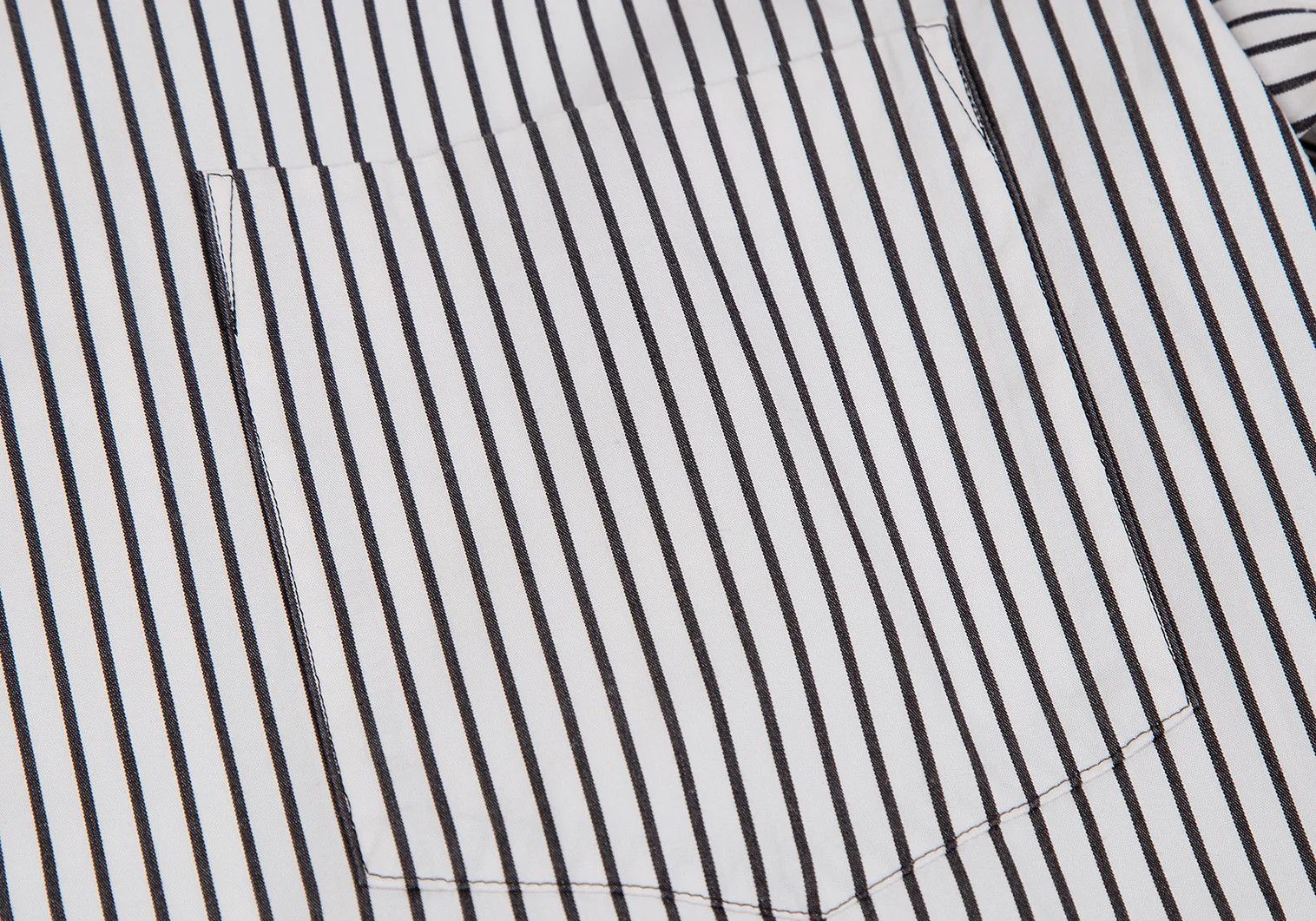 Comme des Garcons Homme Plus Striped Frill Decor Shirt in Black and White, Size XS Size US XS / EU 42 / 0 - 10 Thumbnail