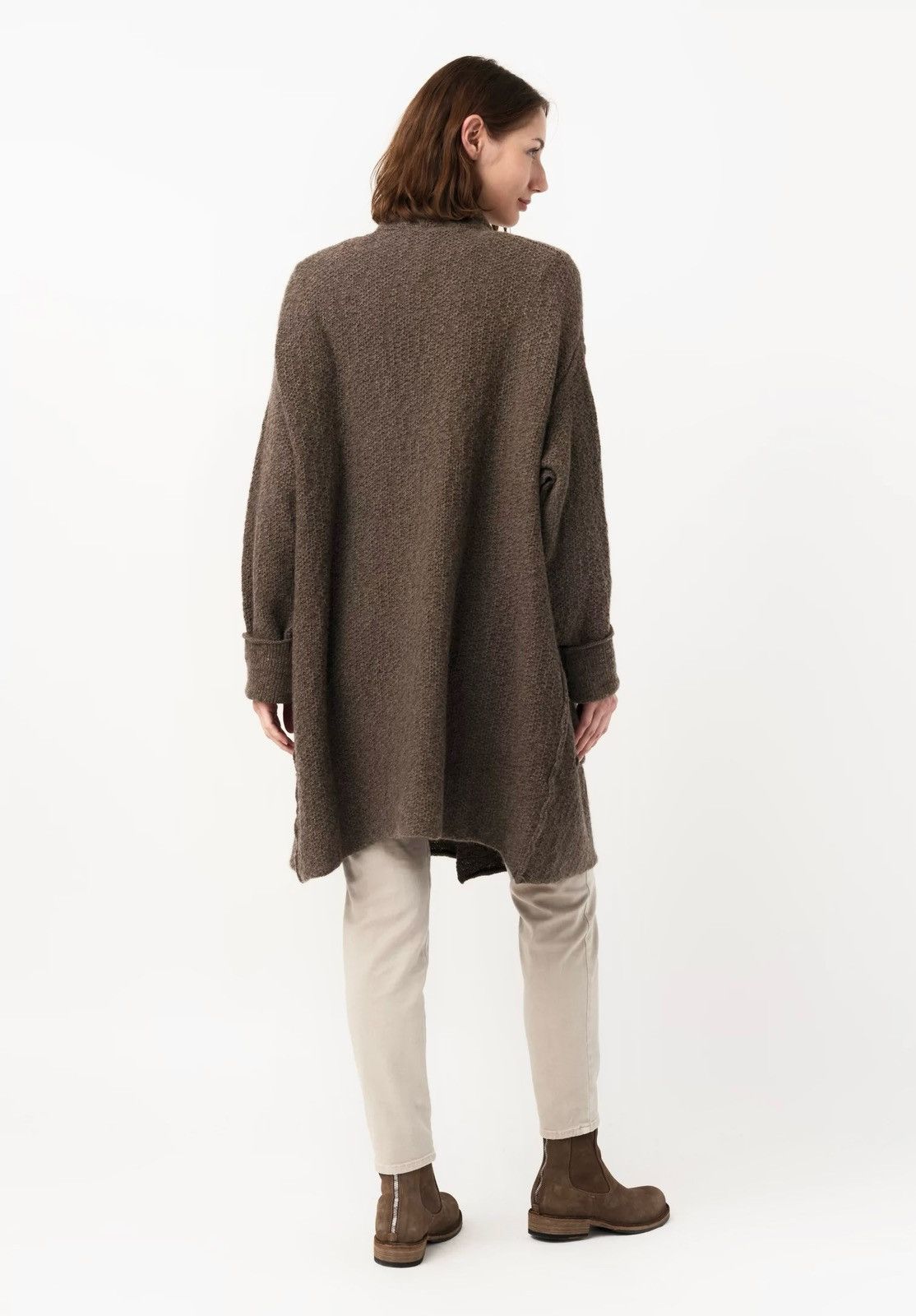 Other Daniels Womens Brown Wool Knit Long Cardigan Open Front Cozy Size L / US 10 / IT 46 - 4 Thumbnail