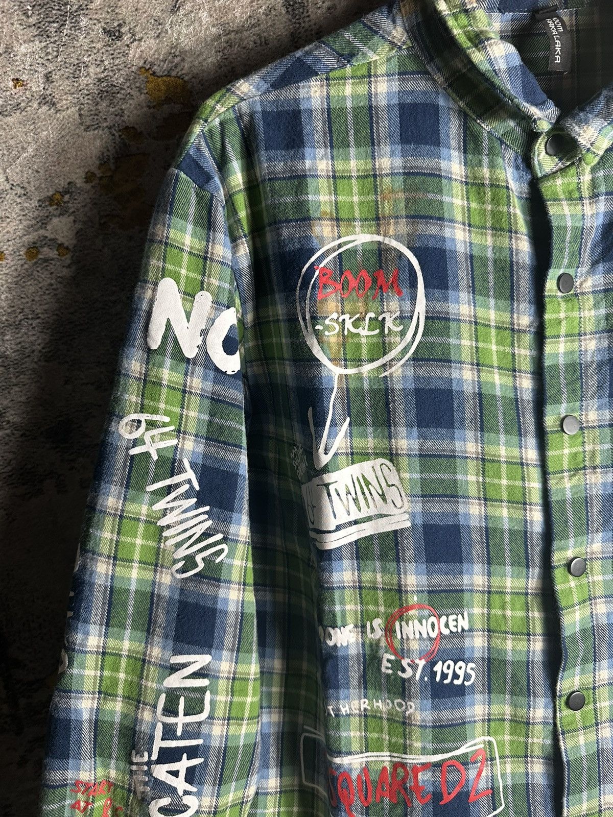 20471120 × Beauty Beast × Japanese Brand SICK BOOM JAPANESE POEM SHIRT PLAID IFSIXWASNINE LGB STYLE Size US L / EU 52-54 / 3 - 4 Thumbnail