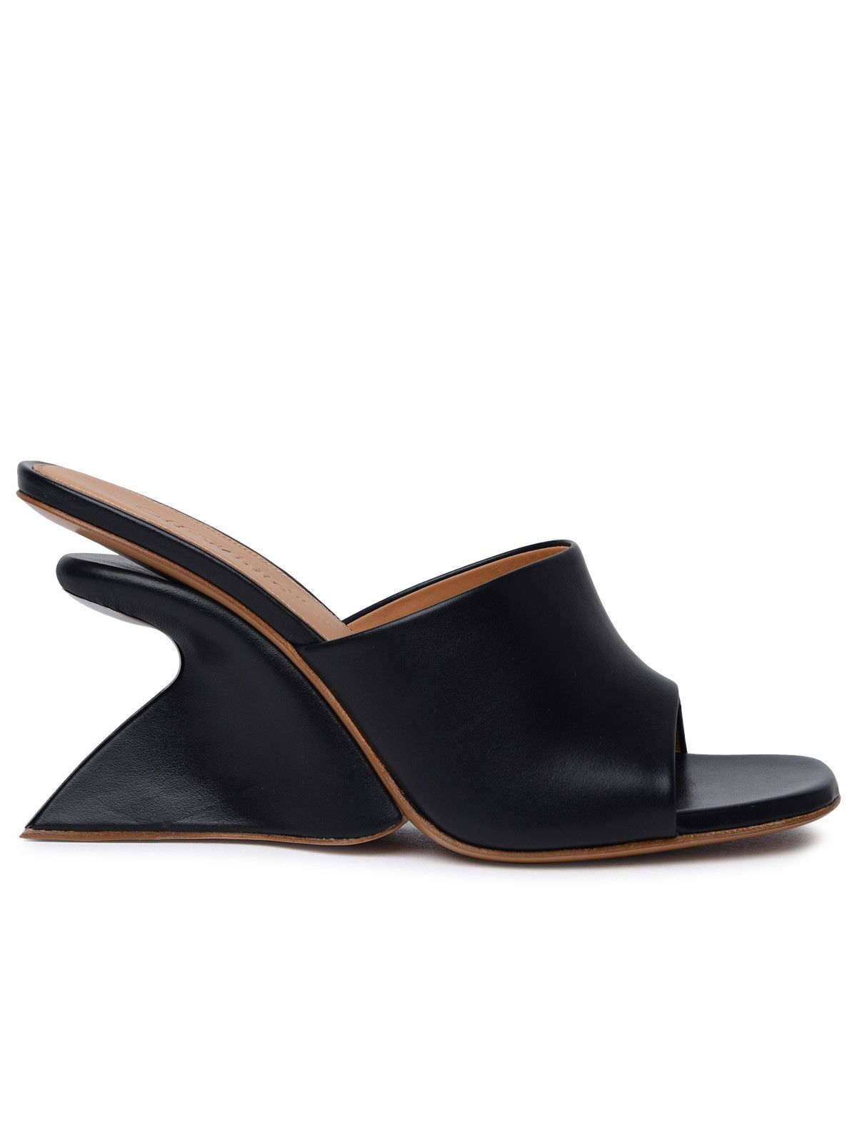 image of Off White Off-White 'jug' Black Leather Sandals, Women's (Size 7)