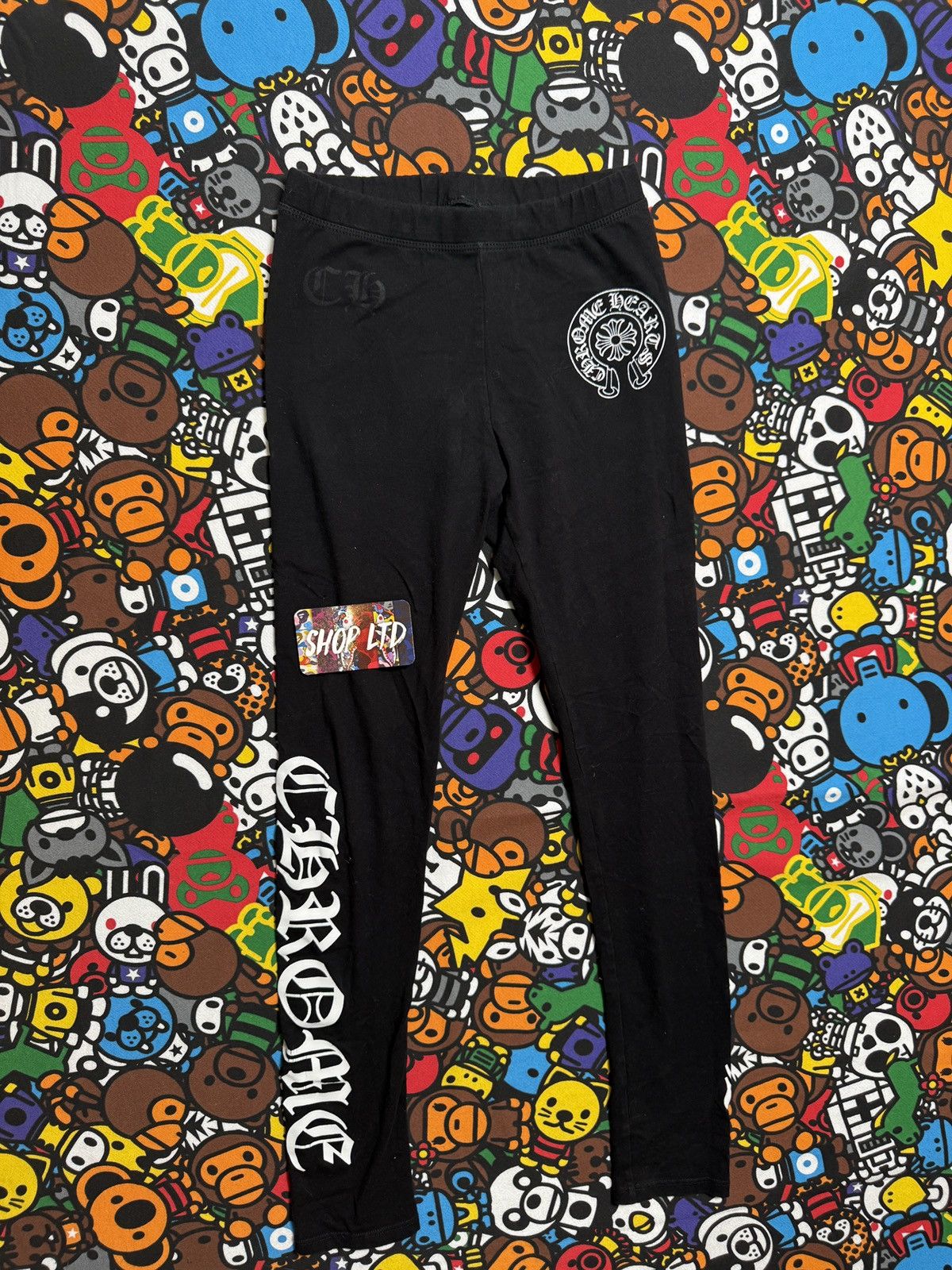 Chrome Hearts Chrome Hearts Black Horseshoe Logo Leggings Size 26" / US 2 / IT 38 - 2 Thumbnail