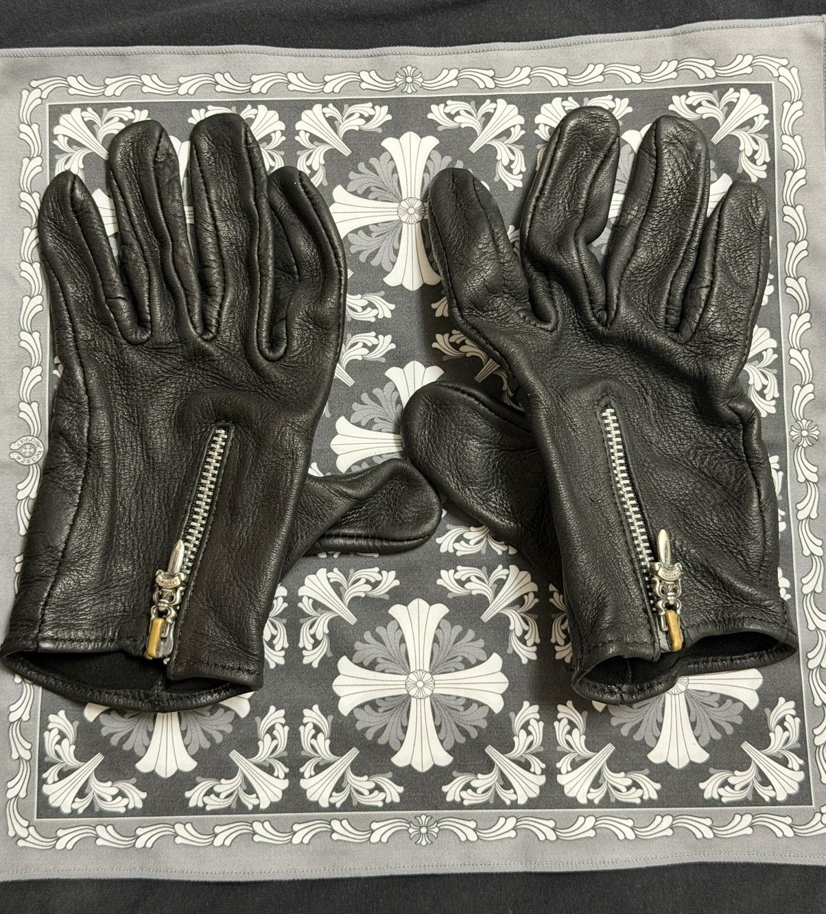 Chrome Hearts Chrome Hearts Leather Dagger Zip Gloves Size ONE SIZE - 3 Thumbnail