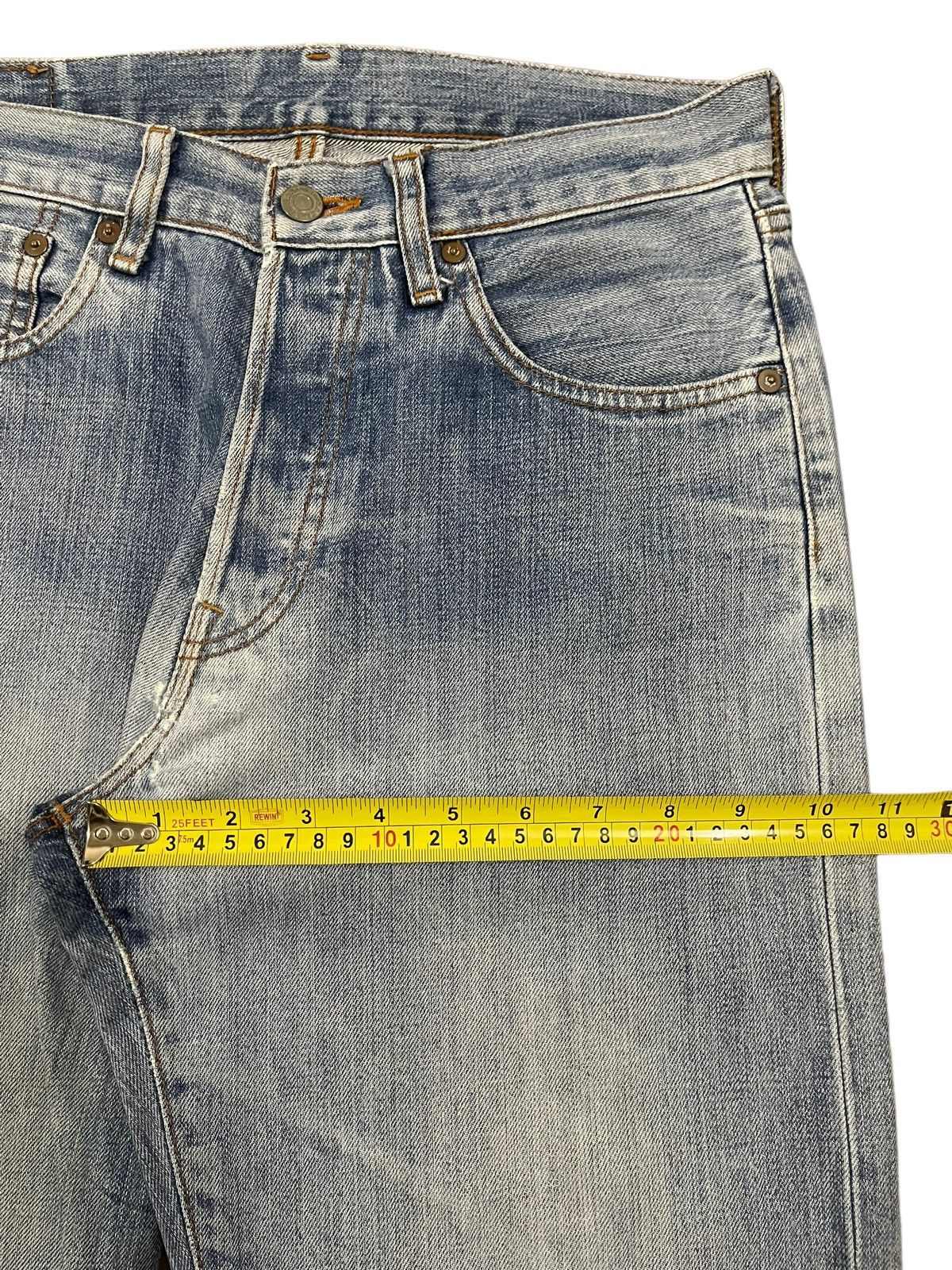 Uniqlo Vintage Japanese Uniqlo Blue Wash Distressed Baggy Jeans Size US 30 / EU 46 - 14 Thumbnail