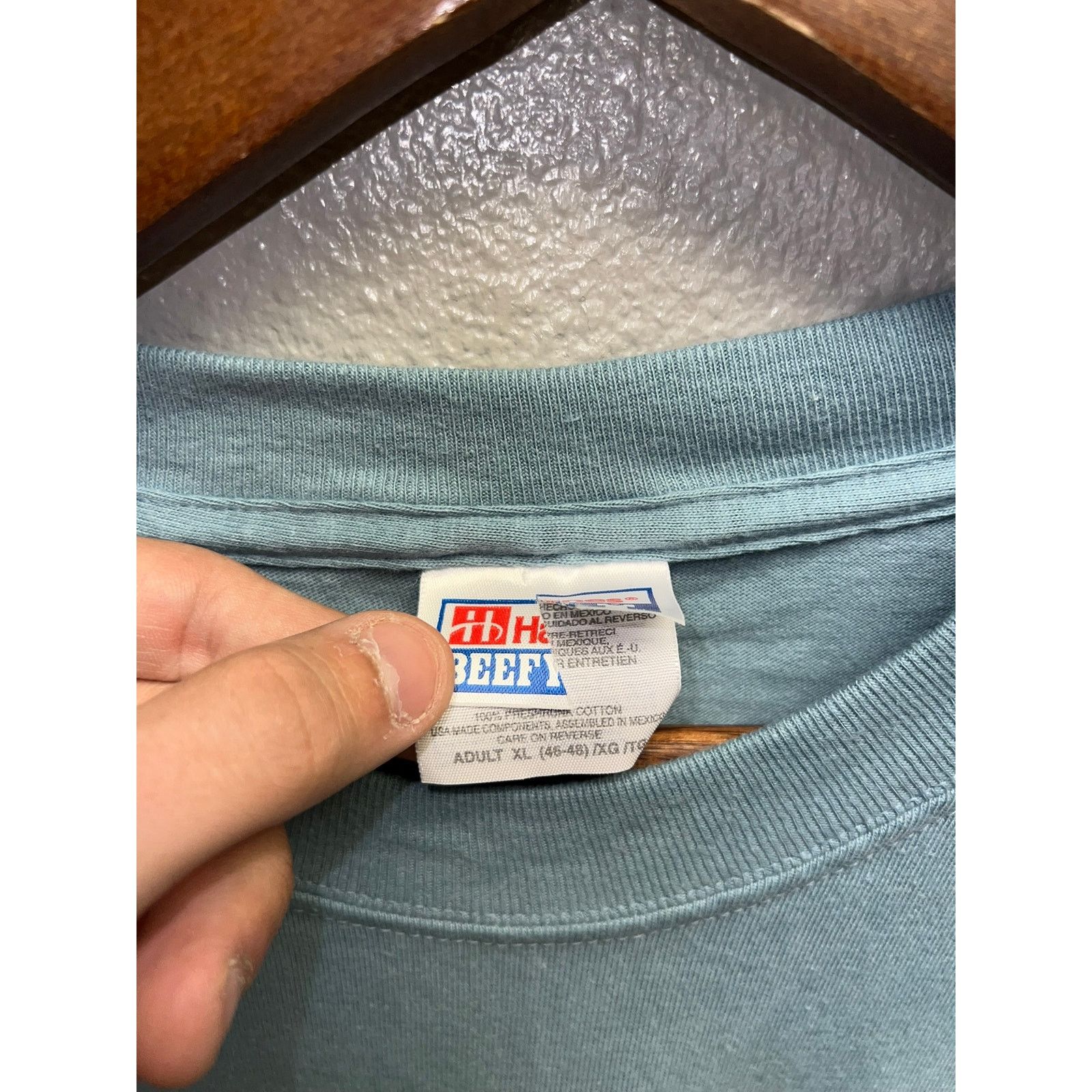 Hanes Vintage Restream Shirt Sunshine Blue Long Sleeve Tee 90s XL Size US XL / EU 56 / 4 - 5 Thumbnail