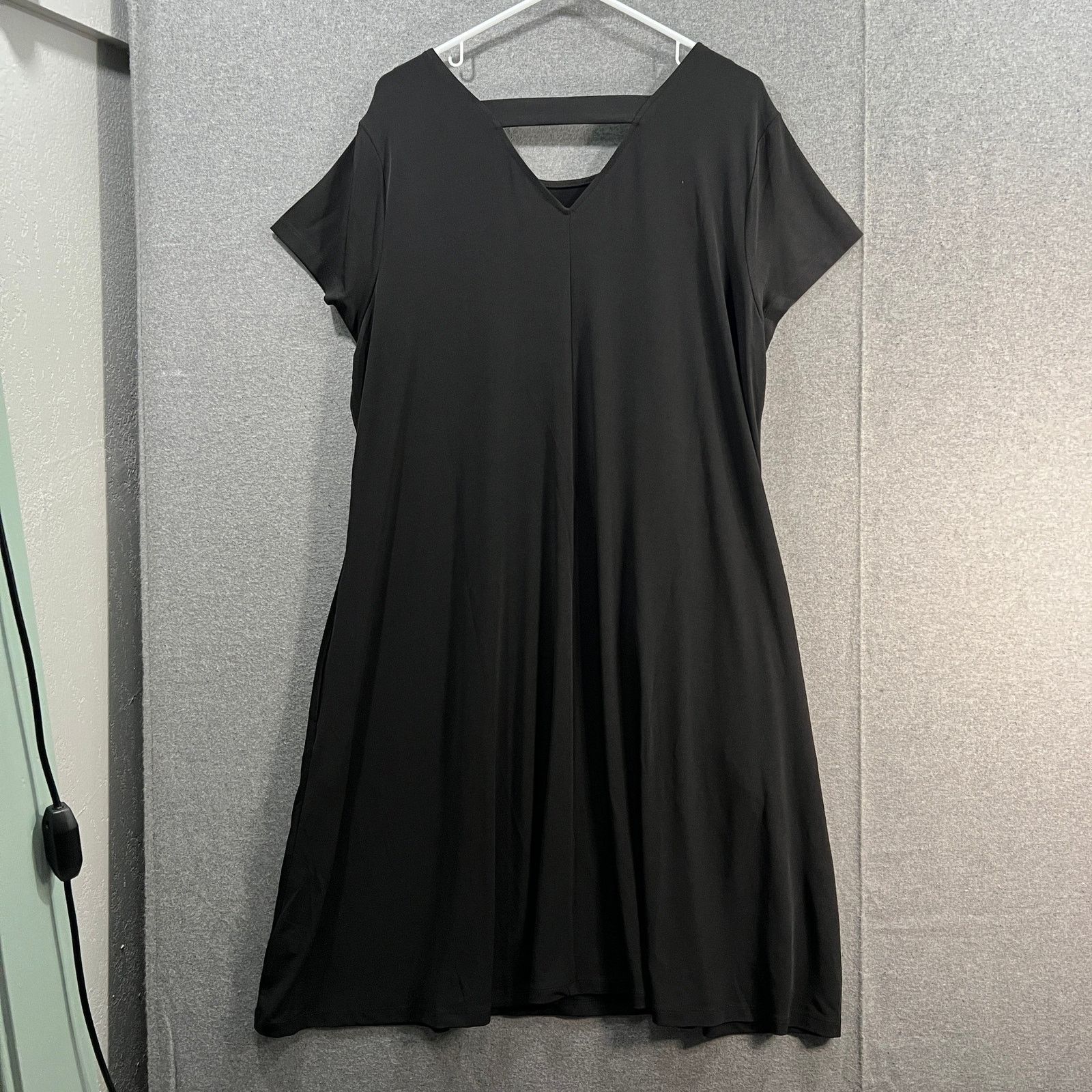 Other Susen Graver Liquid Knit Cap Sleeve Dress Black X-Large Size XL / US 12-14 / IT 48-50 - 2 Thumbnail
