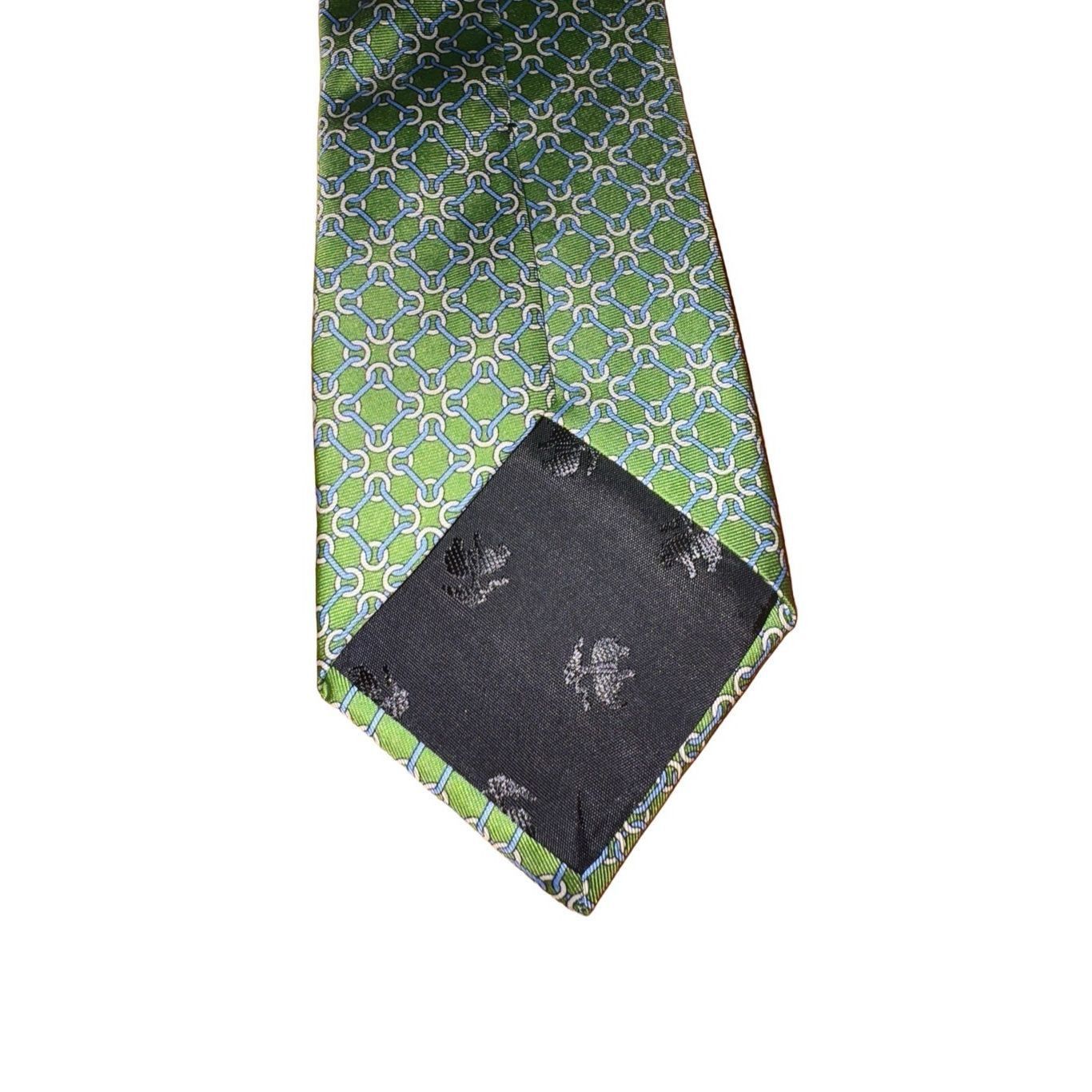 Brooks Brothers Brooks Brothers Lime Green Horse bit Print Handmade 100% Sil Size ONE SIZE - 4 Thumbnail