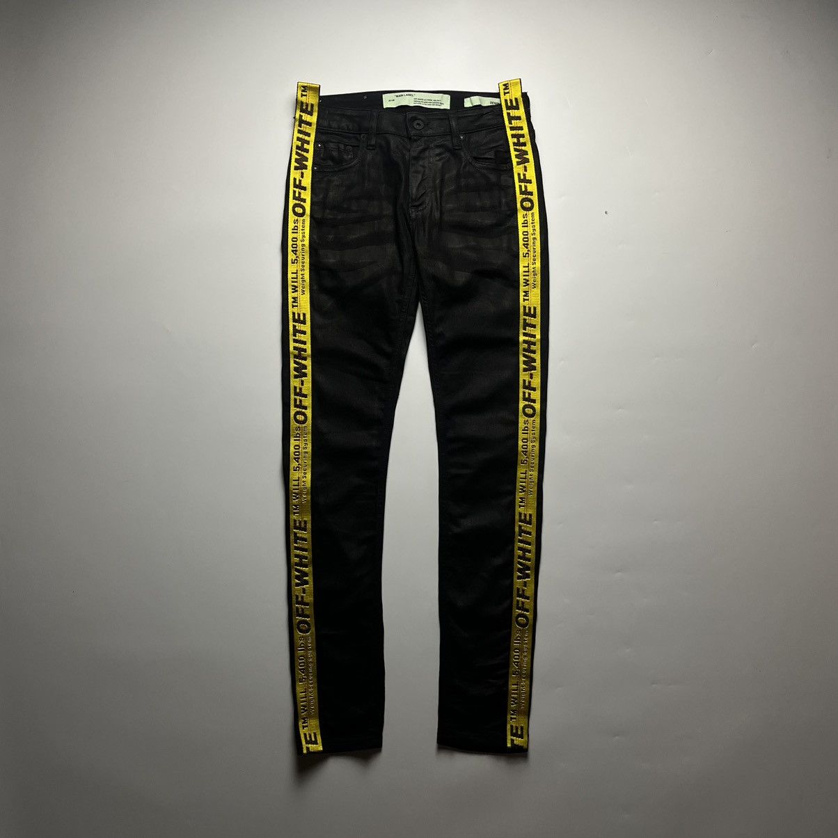 Off-White Off-White Virgil Abloh Era Waxed Jeans Industrial Stripe Size 26" / US 2 / IT 38 - 1 Thumbnail