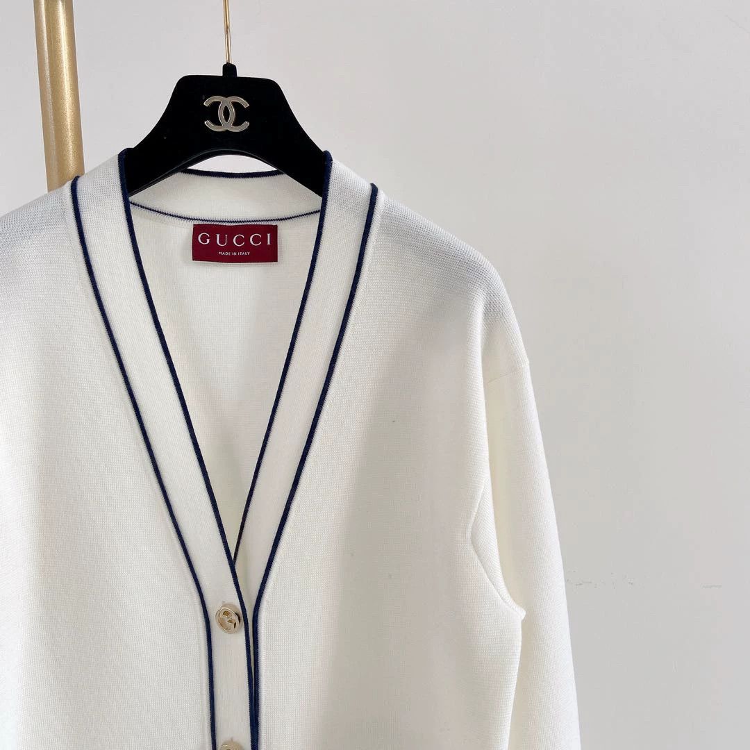 Gucci Gucci White Knit Cardigan S Size S / US 4 / IT 40 - 3 Thumbnail