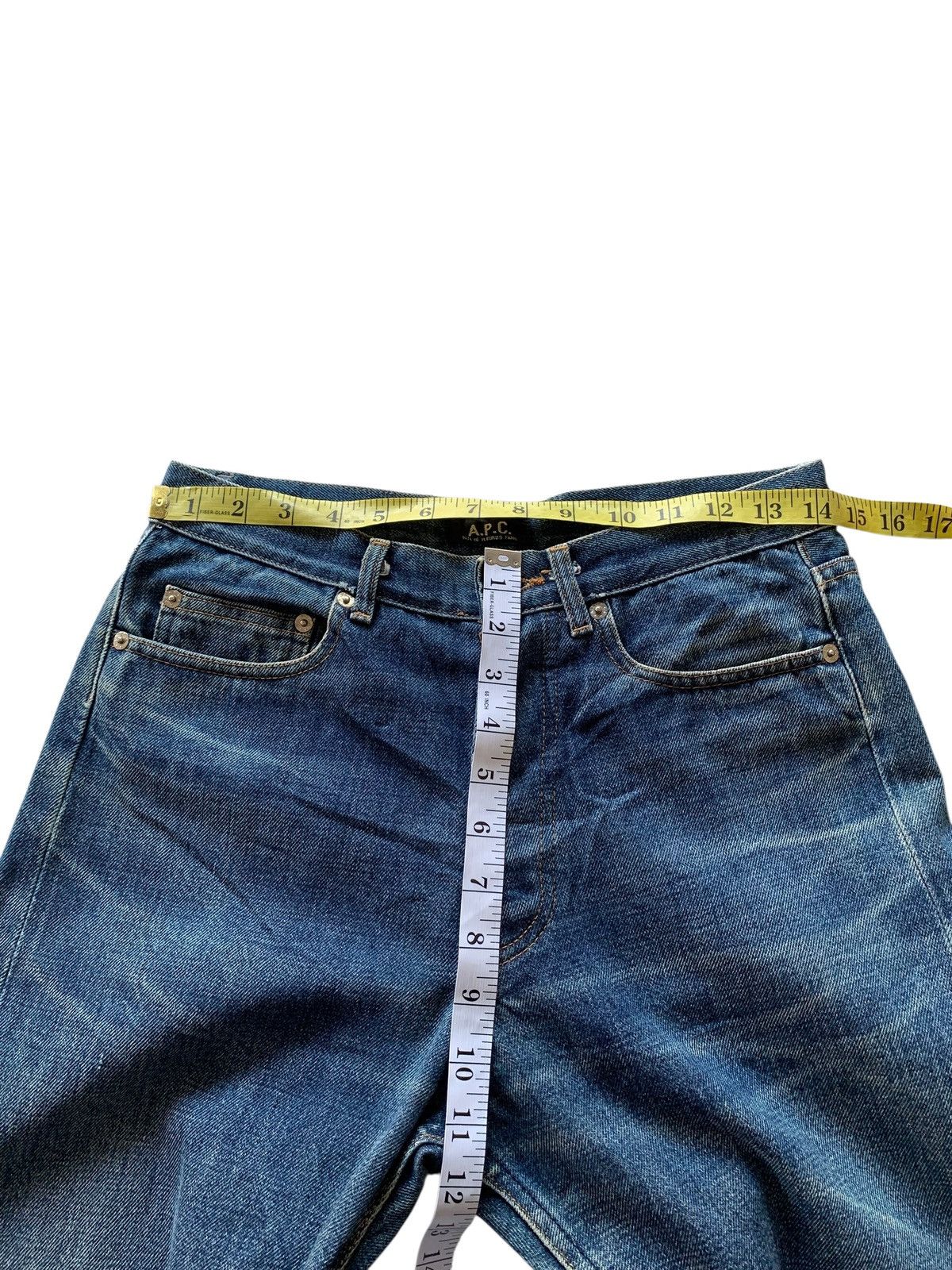 A.P.C. A.P.C SELVEDGE FADED & RUSTY JAPANESE DISTRESSED DENIM Size US 29 - 19 Thumbnail