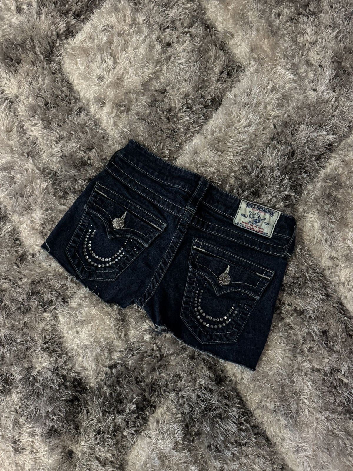 True Religion True Religion denim cut off shorts with rhinestone Size 24" / US 00 / IT 34 - 1 Thumbnail