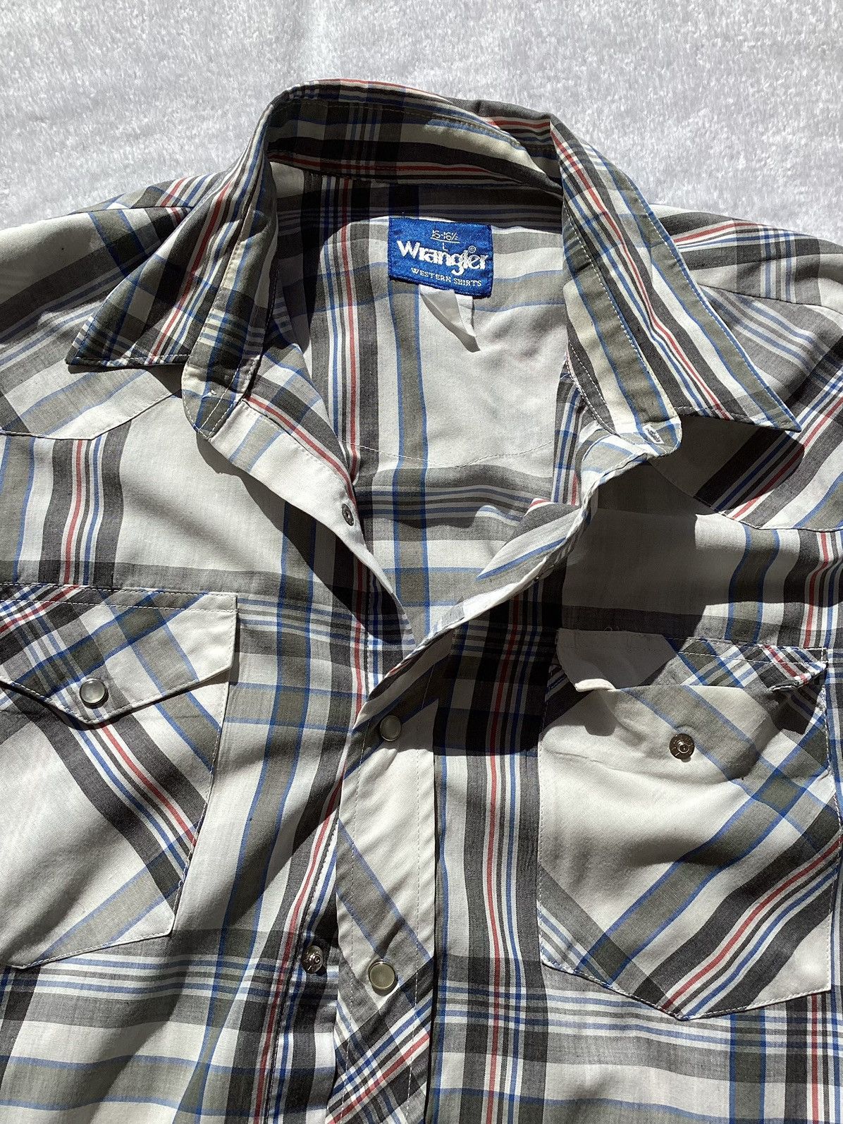 Vintage × Wrangler Vintage 90s wrangler western shirts plaid button up Size US L / EU 52-54 / 3 - 4 Thumbnail