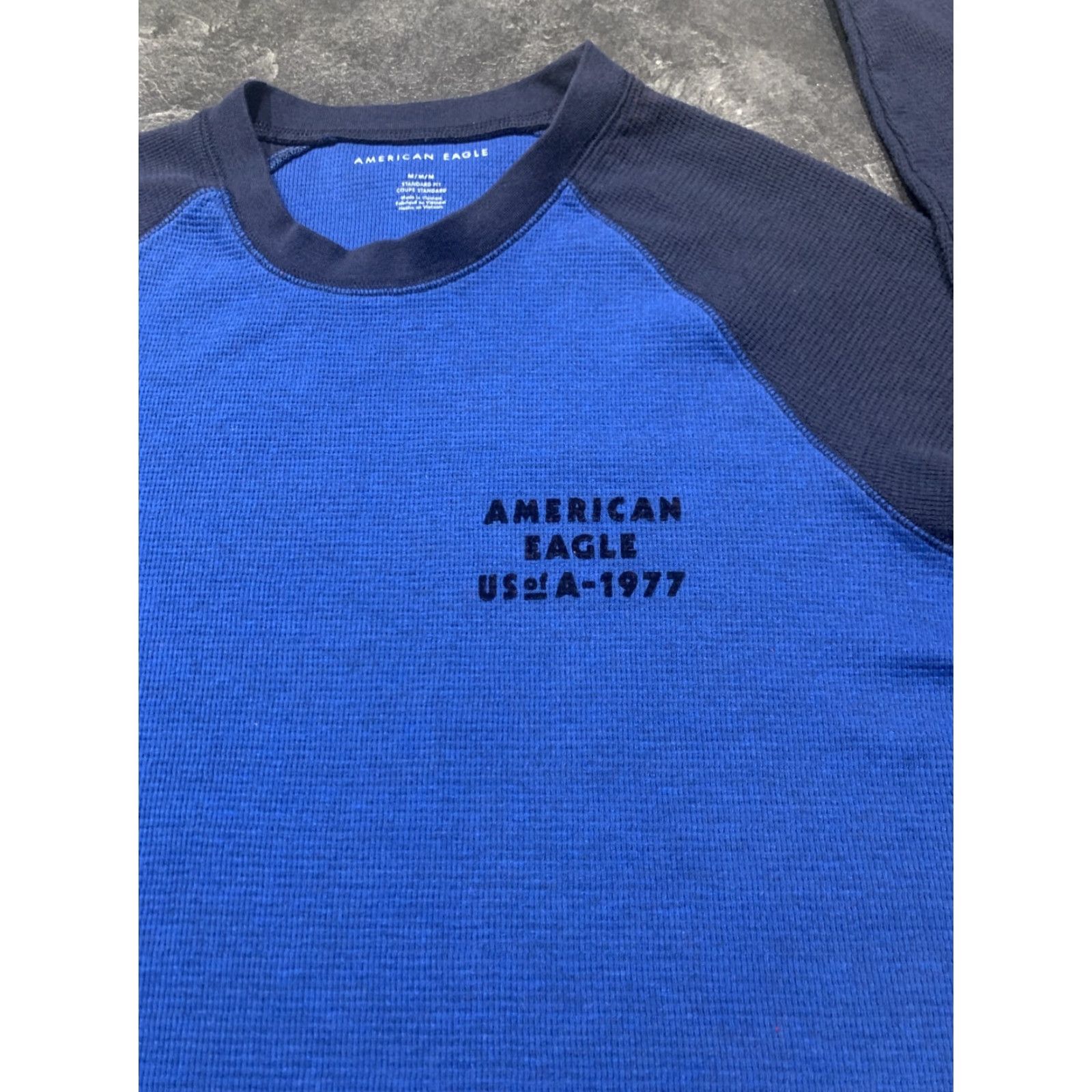 American Eagle Outfitters American Eagle Outfitters Men’s Thermal Waffle Knit Shirt Long Sleeve Crew Neck M Blue Casual Size US M / EU 48-50 / 2 - 3 Thumbnail