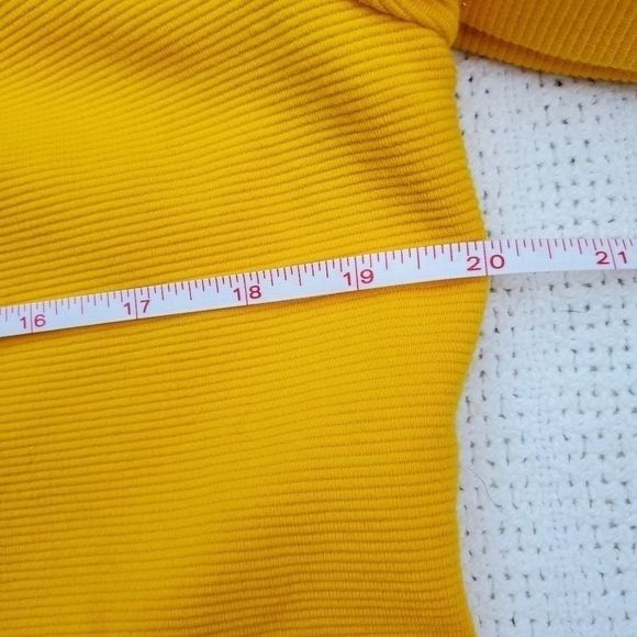 Boden Boden Bronte Ottoman Yellow Rib Textured Knit 3/4 Sleeve Vne Size L / US 10 / IT 46 - 9 Thumbnail