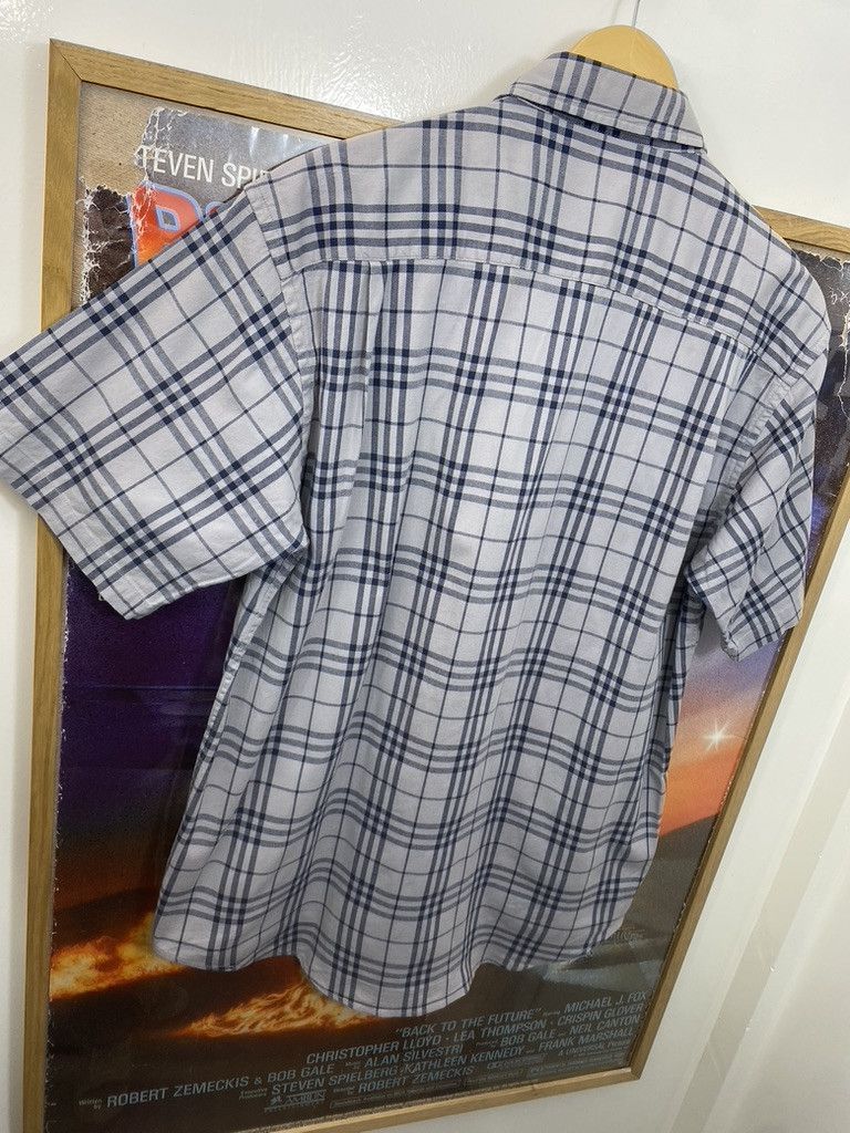 Burberry 00s Vintage Burberry Navy Grey Nova Check Short Sleeve Shirt Size US L / EU 52-54 / 3 - 3 Thumbnail