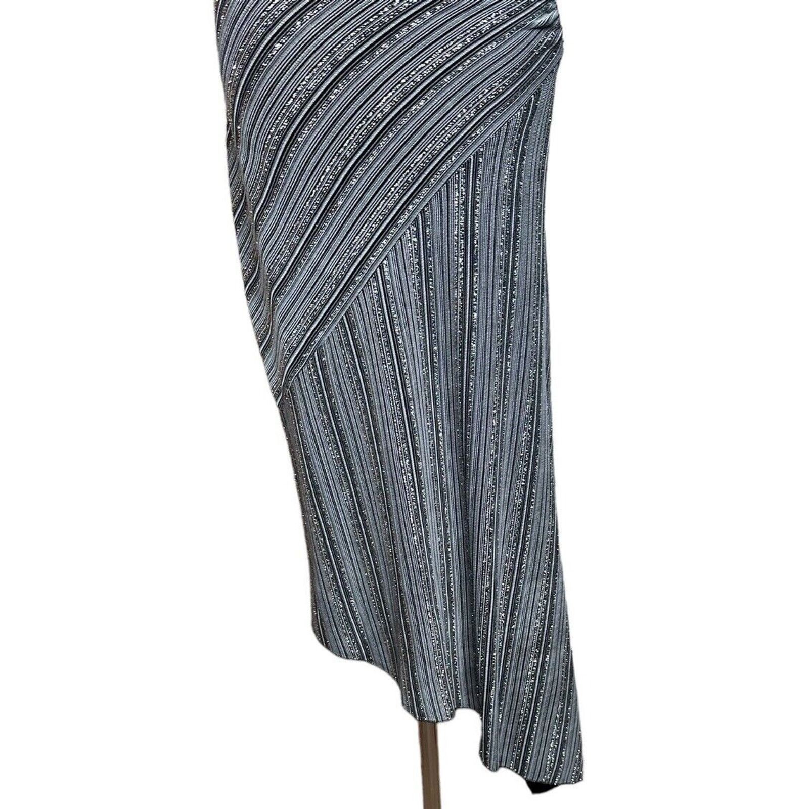 Other Y2K Charlotte Russe Black Silver Asymmetrical Halter Dress L Size L / US 10 / IT 46 - 4 Thumbnail