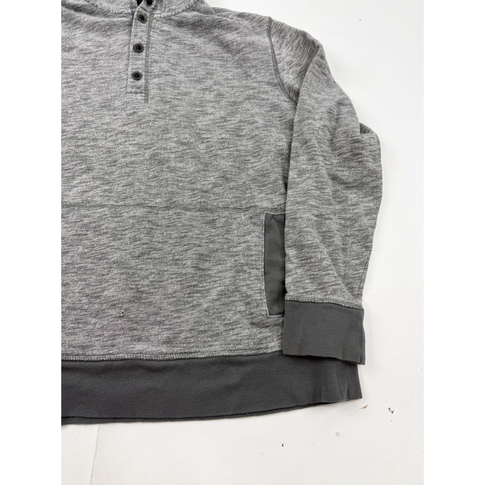 Banana Republic Banana Republic Hoodie Sweatshirt Mens XL Gray Henley Knit Pullover Pockets Size US XL / EU 56 / 4 - 3 Thumbnail