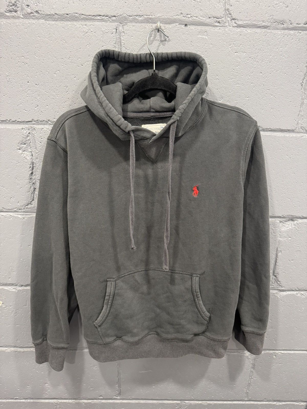 Vintage Polo Ralph Lauren Charcoal Grey Thick Fleece Hoodie