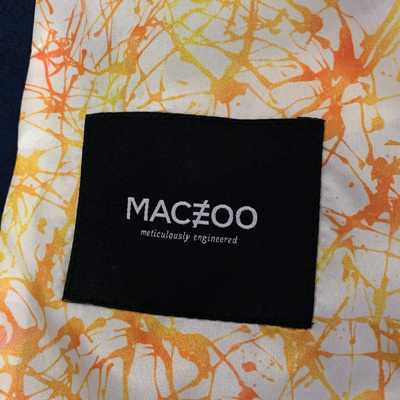 Maceoo MACEOO Navy Scale Print Viscose Blend Notch Lapel Sport Coat Size 44R - 7 Thumbnail