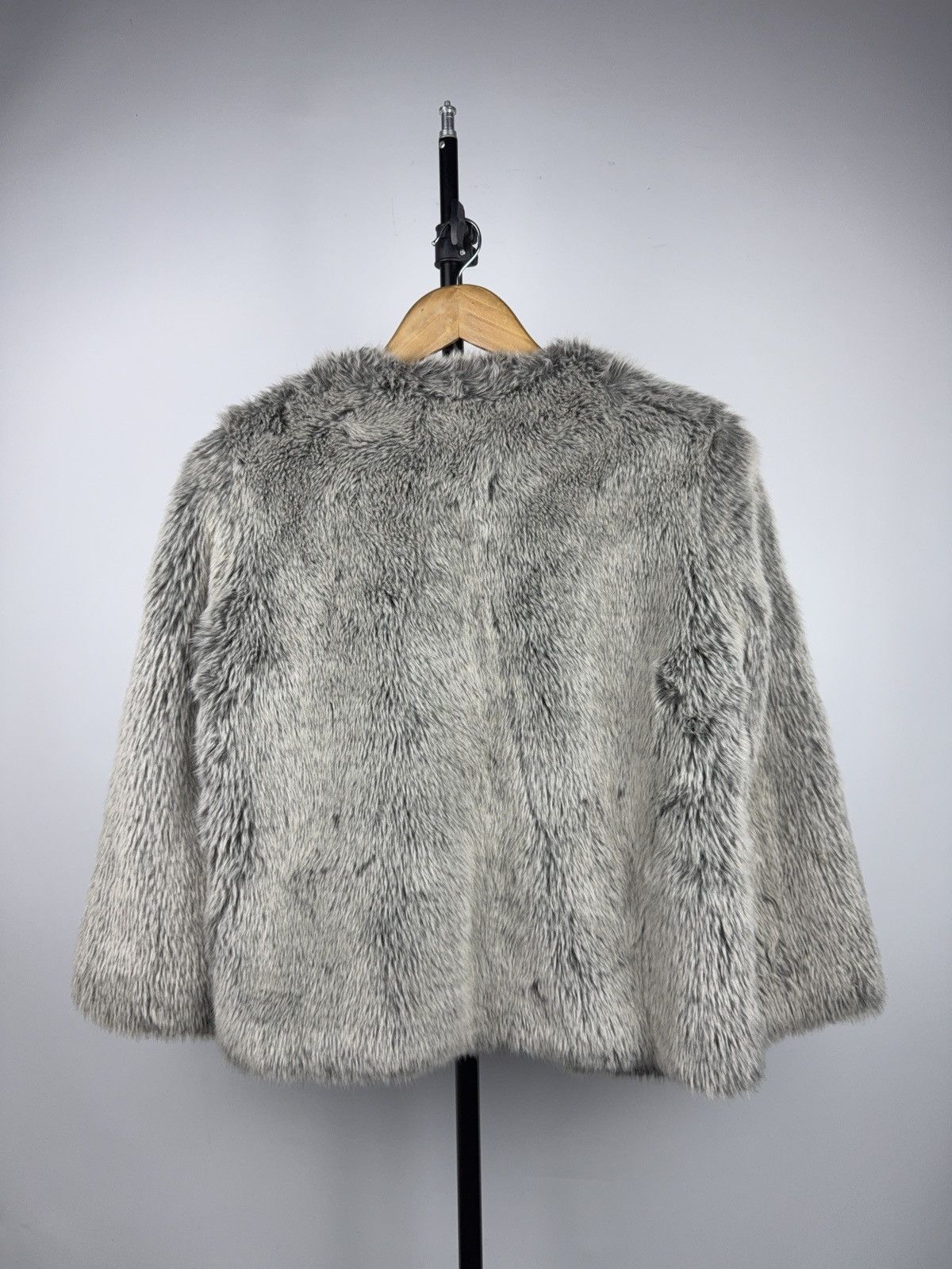 Benetton Y2K Avant Garde Benetton Grey Faux Fur Luxury Jacket Size S / US 4 / IT 40 - 10 Thumbnail