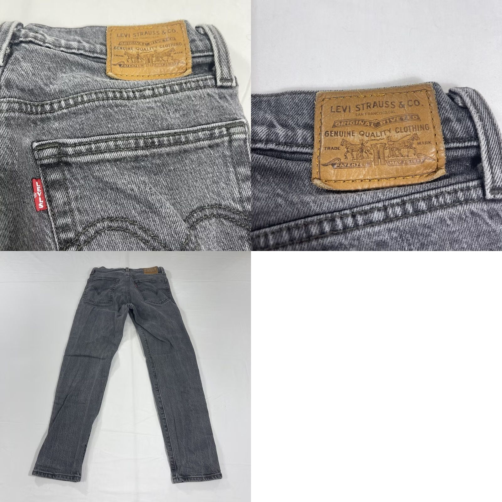 Levi's Levi's Women's Jeans Wedgie Straight Button Fly Gray Black Charcoal Denim Slim Size 24 Size 42" / US 20 - 10 Thumbnail