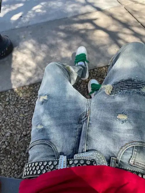 Other Men's Ripped Knee Distressed Biker Jeans Size US 32 / EU 48 - 4 Thumbnail