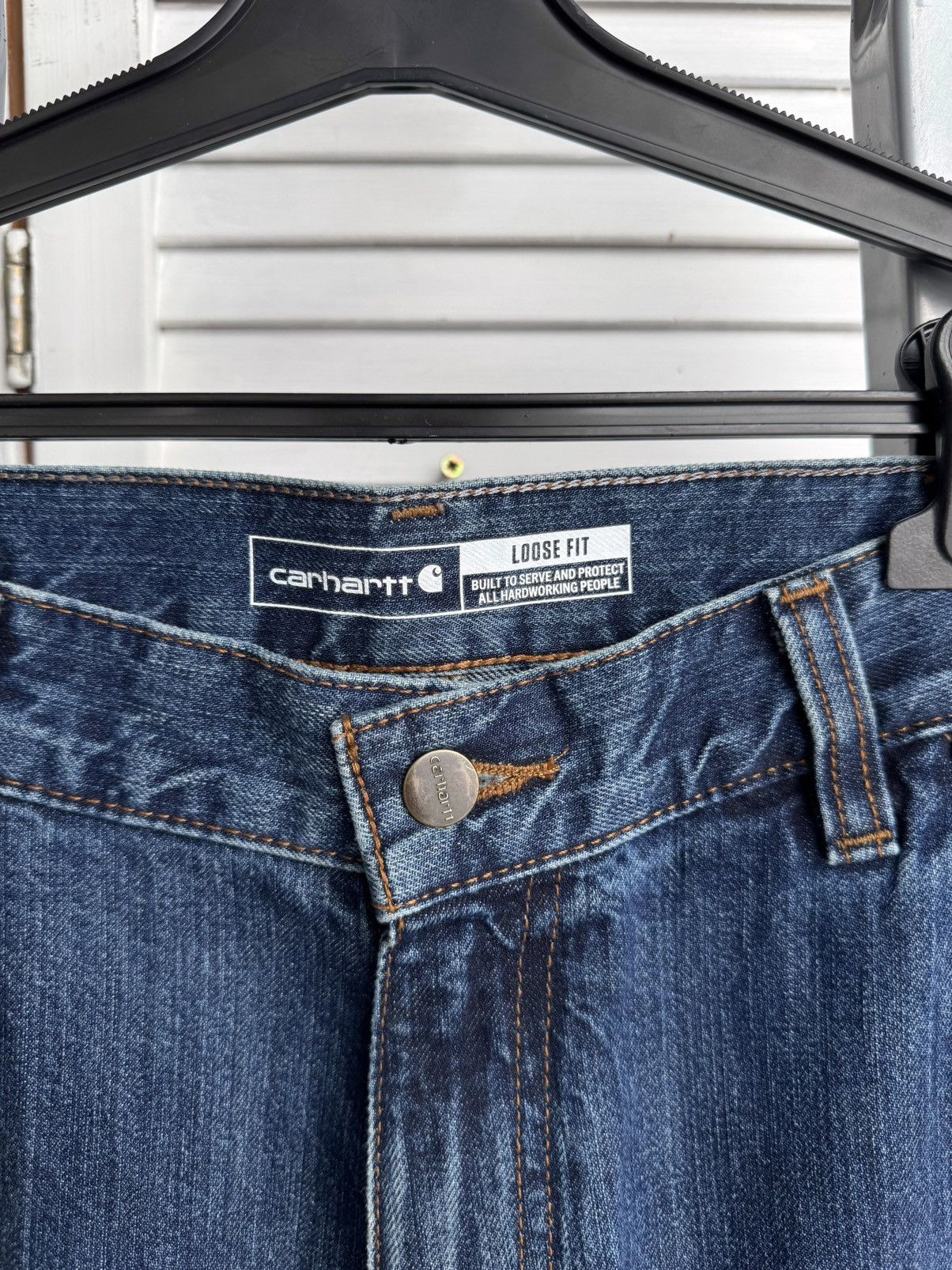 Carhartt Carhartt B04 Double Knee Loose Fit Denim Work Pants Blue Size US 33 - 6 Thumbnail